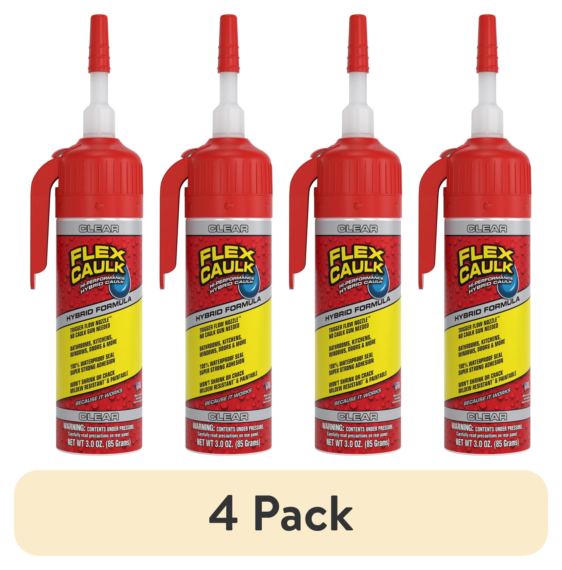 Flex Seal Caulk Clear 3 oz Pressurized Can with Adjustable Trigger Flow Nozzle