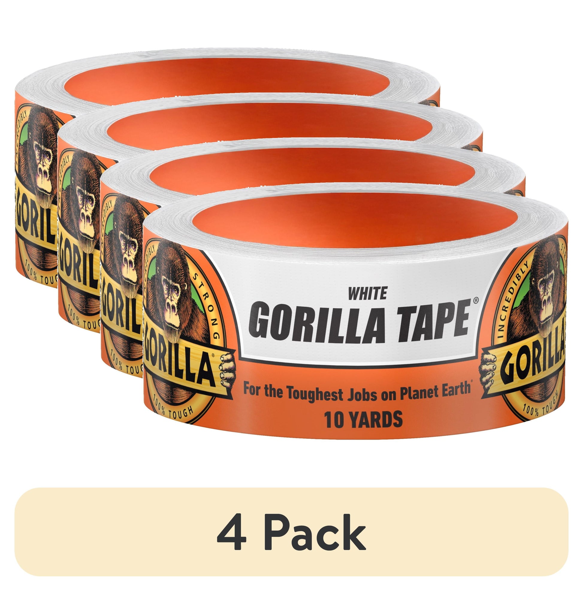 (4 pack) Gorilla Glue White Tape, 10 yd Roll