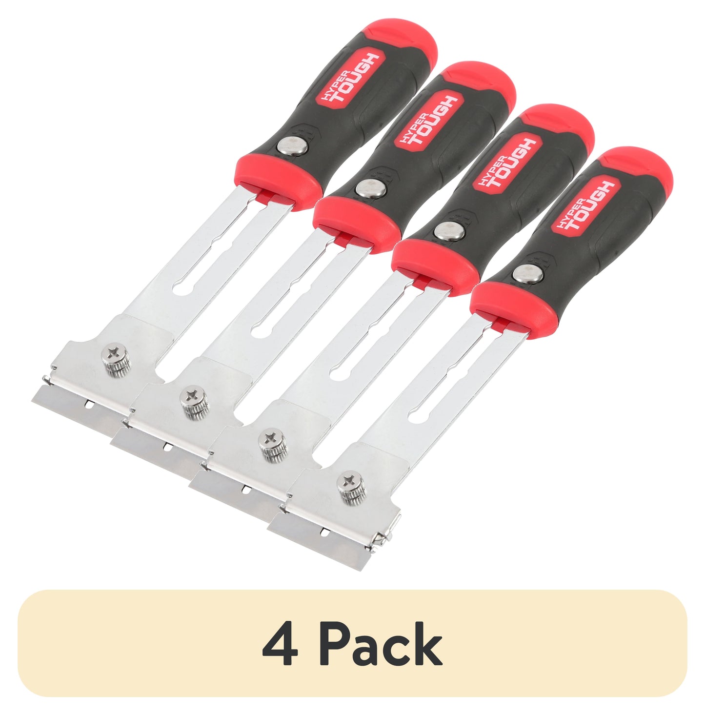(4 pack) Hyper Tough Extendable Razor Blade Scraper with Replaceable Blades, 9 inch