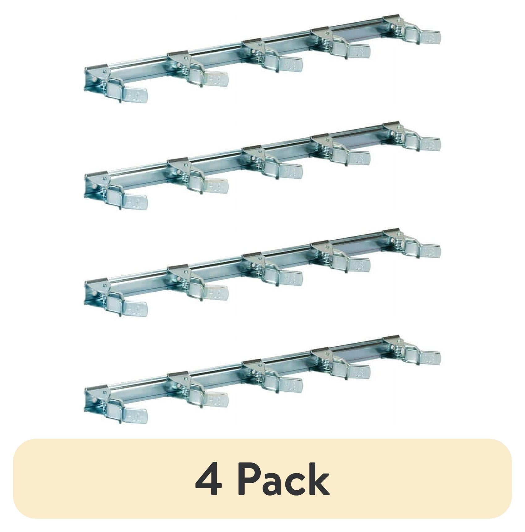 (4 pack) Hyper Tough Wall Mounted Adjustable Steel Spring Grip Hook Tool Organizer