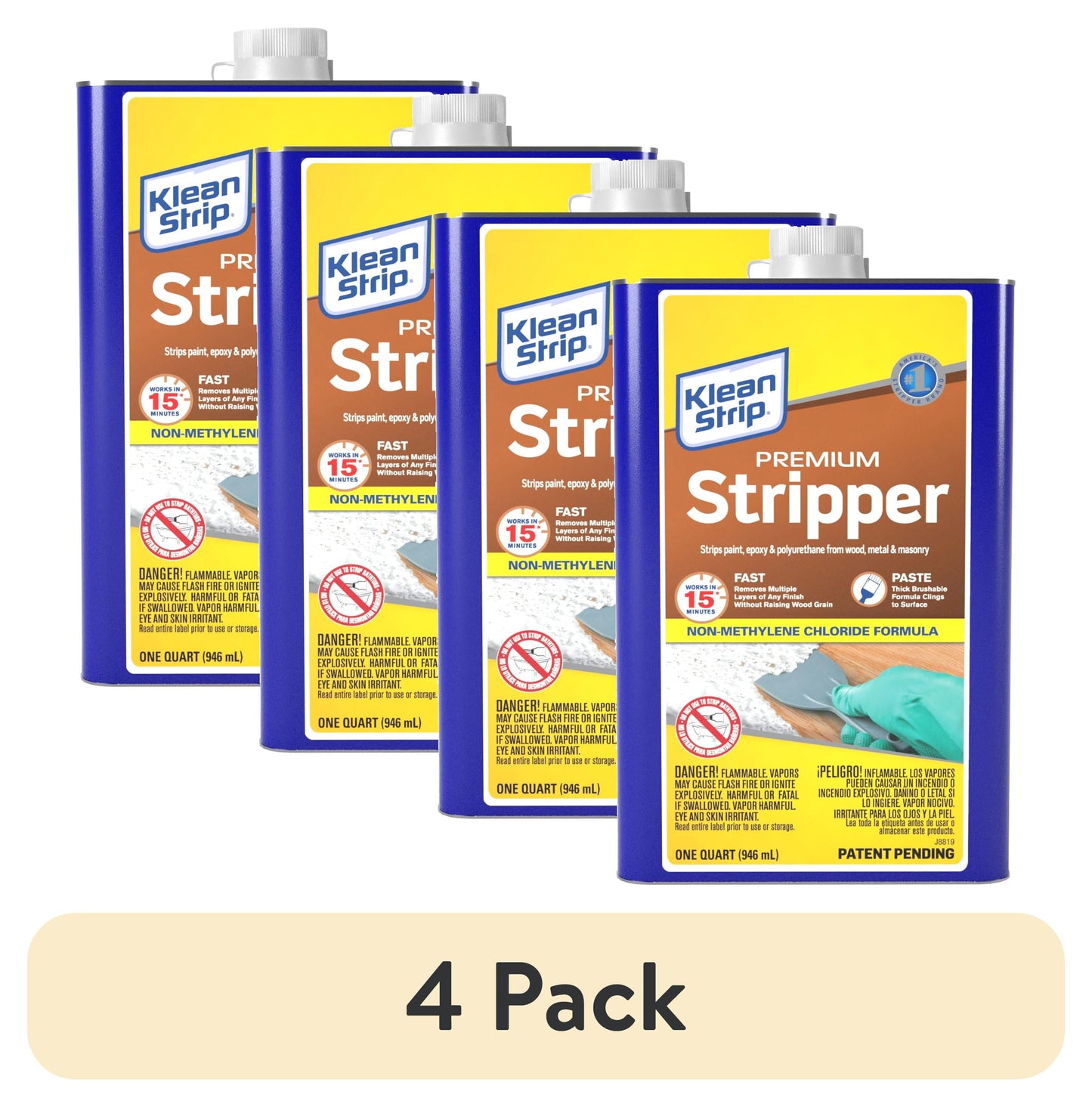 (4 pack) Klean Strip Paint Remvoer Qt