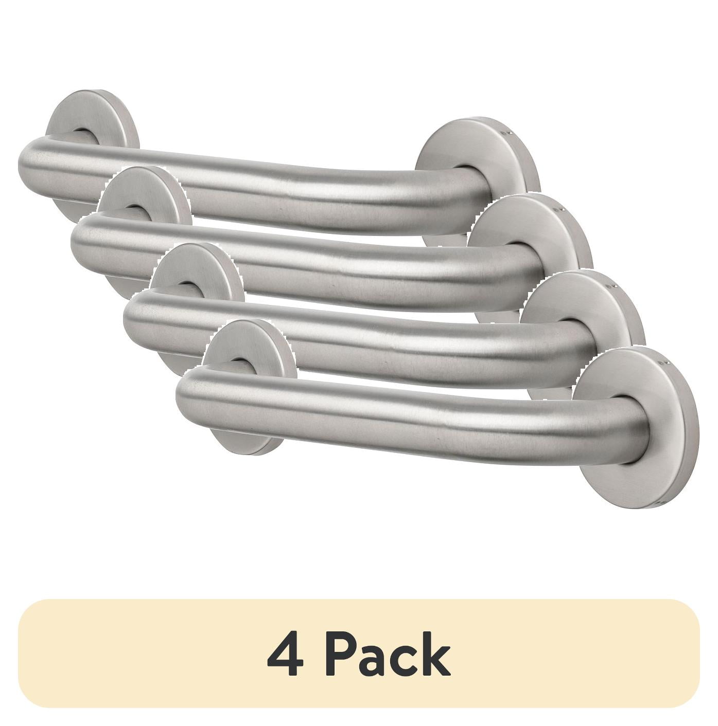 (4 pack) Mainstays 12 in. Grab Bar, 1.25 in., Concealed Screws, Stainless Steel  Finish
