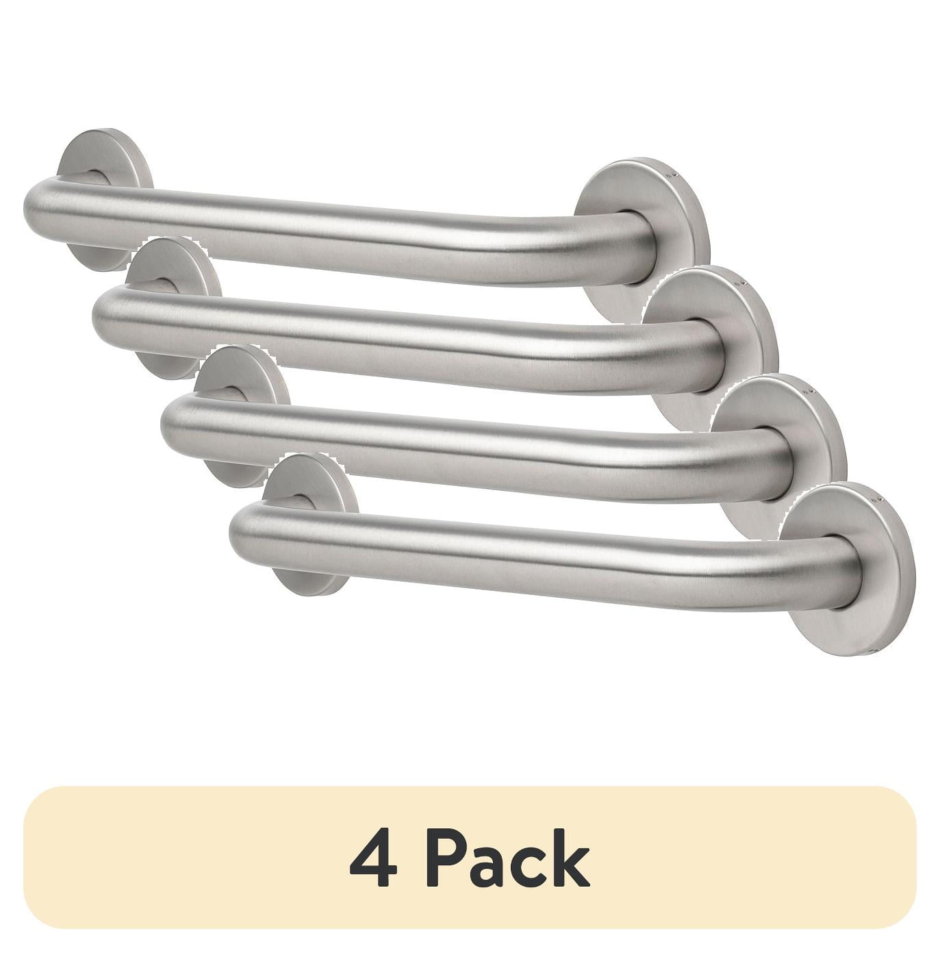 (4 pack) Mainstays 16 in Grab Bar with 1.25 in Diameter, Concealed Screws, Stainless Steel