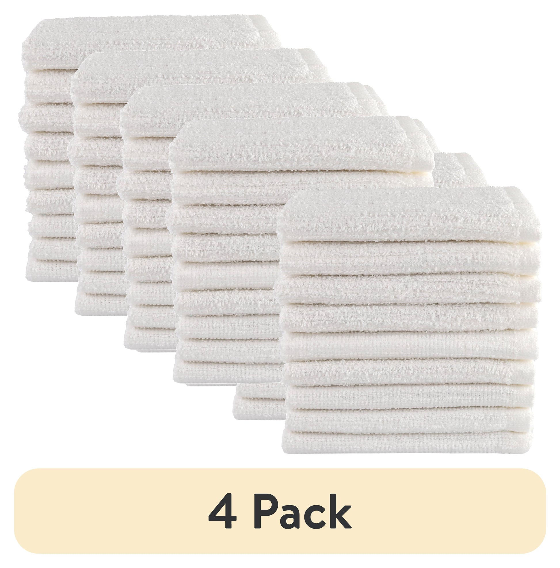 (4 pack) Mainstays Juego de 18 Piezas de PaÃ±os de Barra de Cocina y Trapos para Platos, Blanco