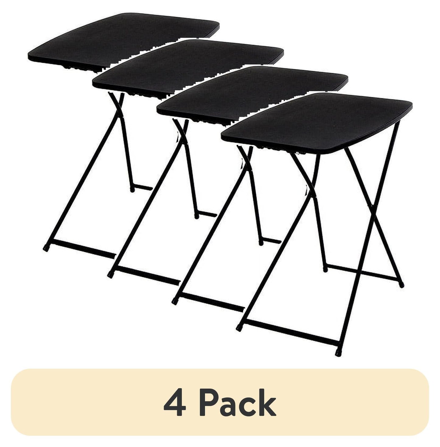 (4 pack) Mainstays 26" Adjustable Height Personal Folding Table, Black