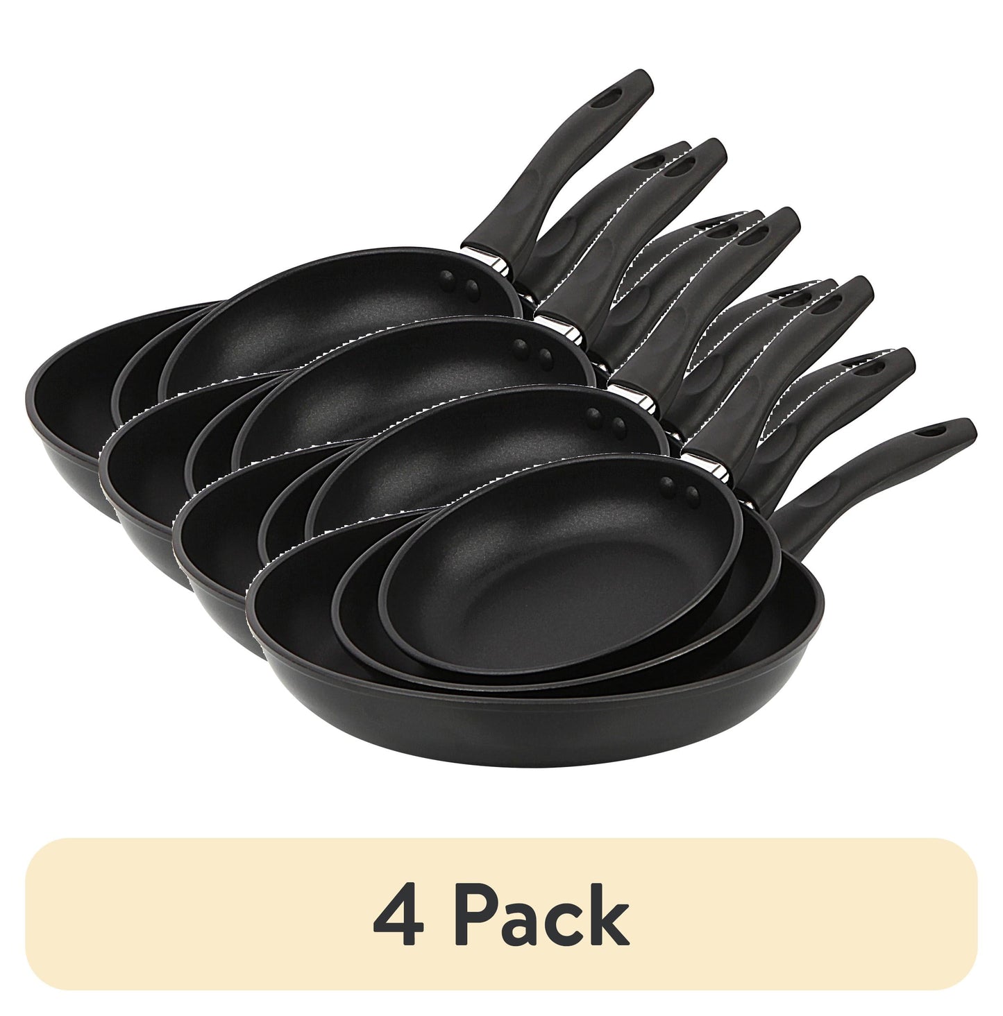 Mainstays 3-Piece Nonstick Aluminum Skillet Set, Black Finish Set of 3