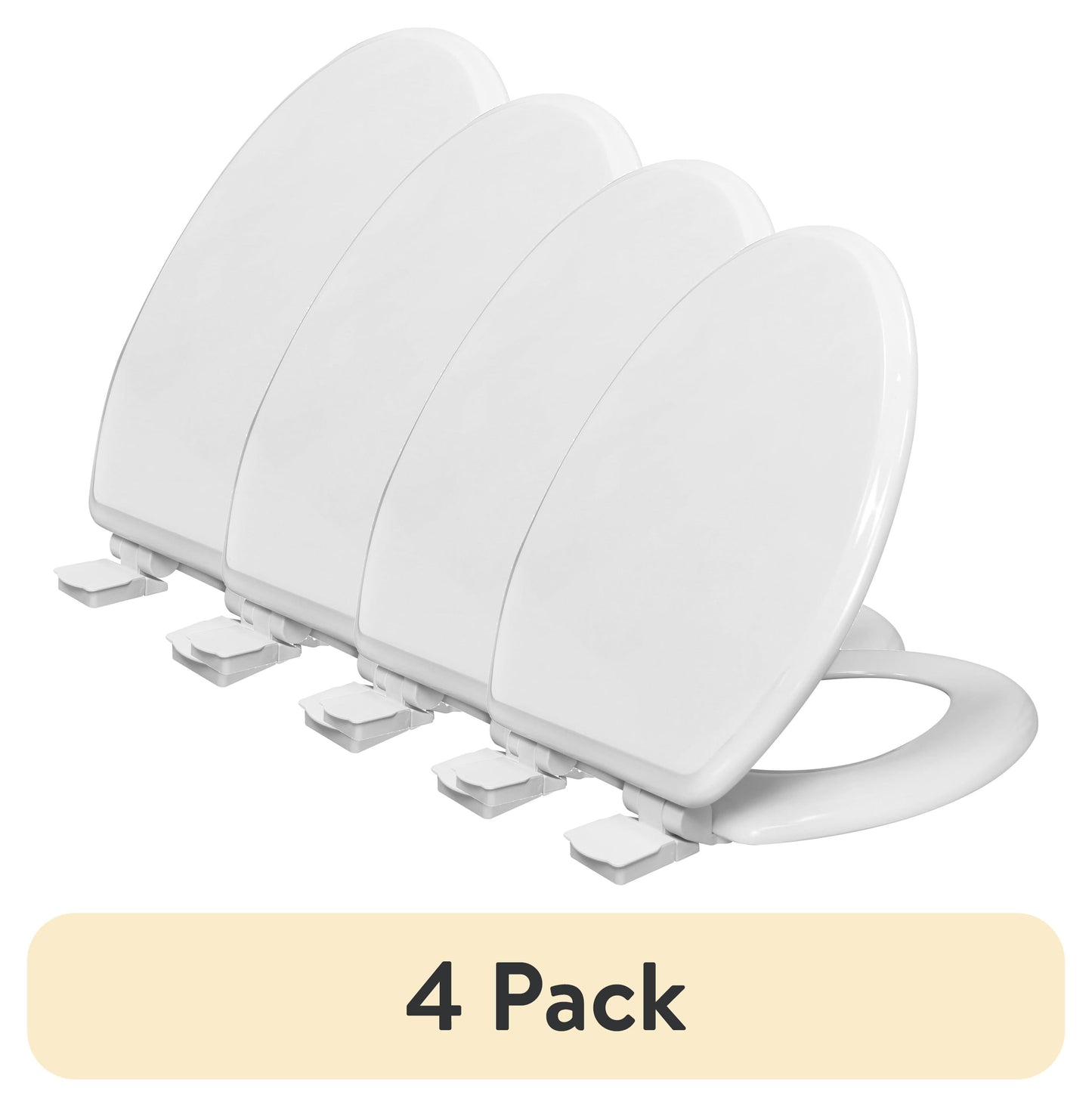 (4 pack) Mainstays Elongated Slow-Close Toilet Seat in White