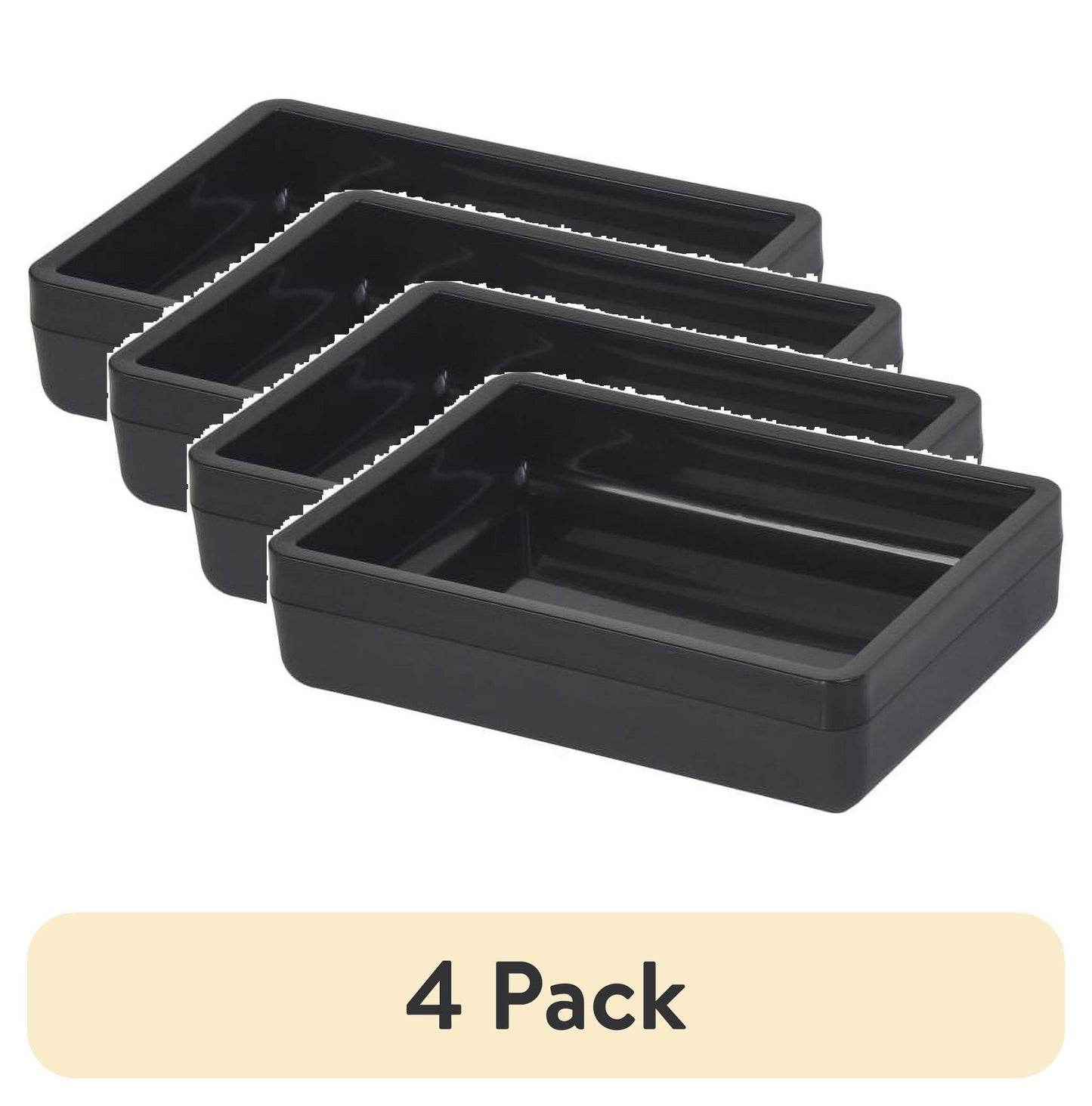 (4 pack) Mainstays Frosted Black Plastic Soap Dish