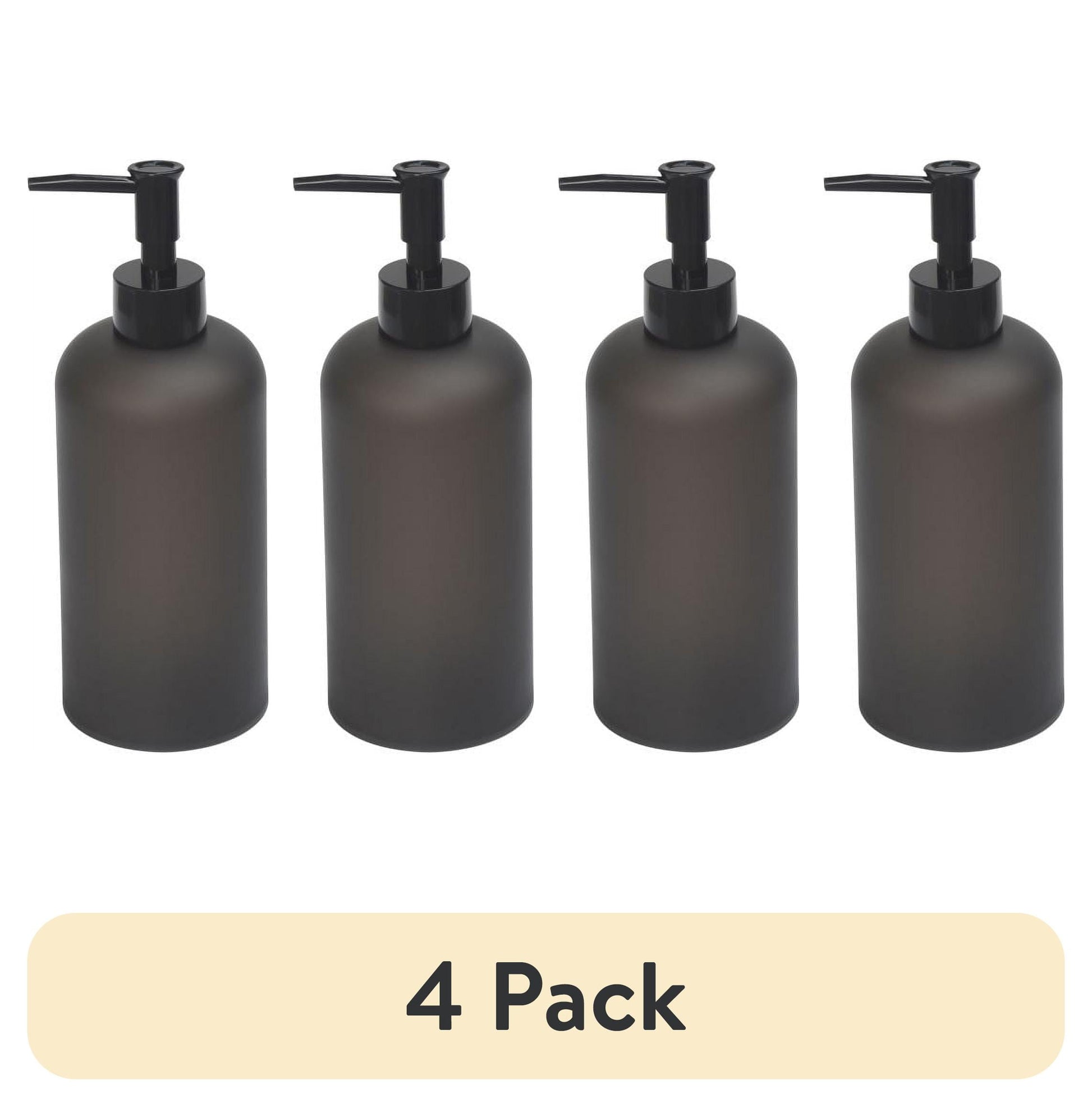 (4 pack) Mainstays Frosted Black Soap Pump, Plastic