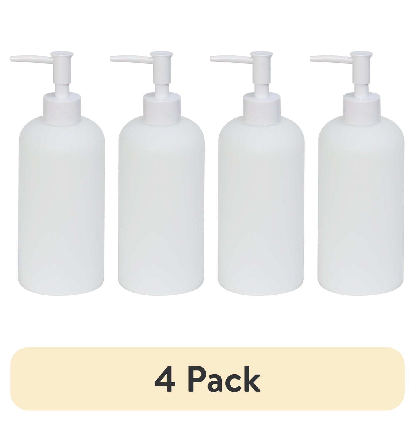 (4 pack) Mainstays Frosted White Soap Pump, Plastic