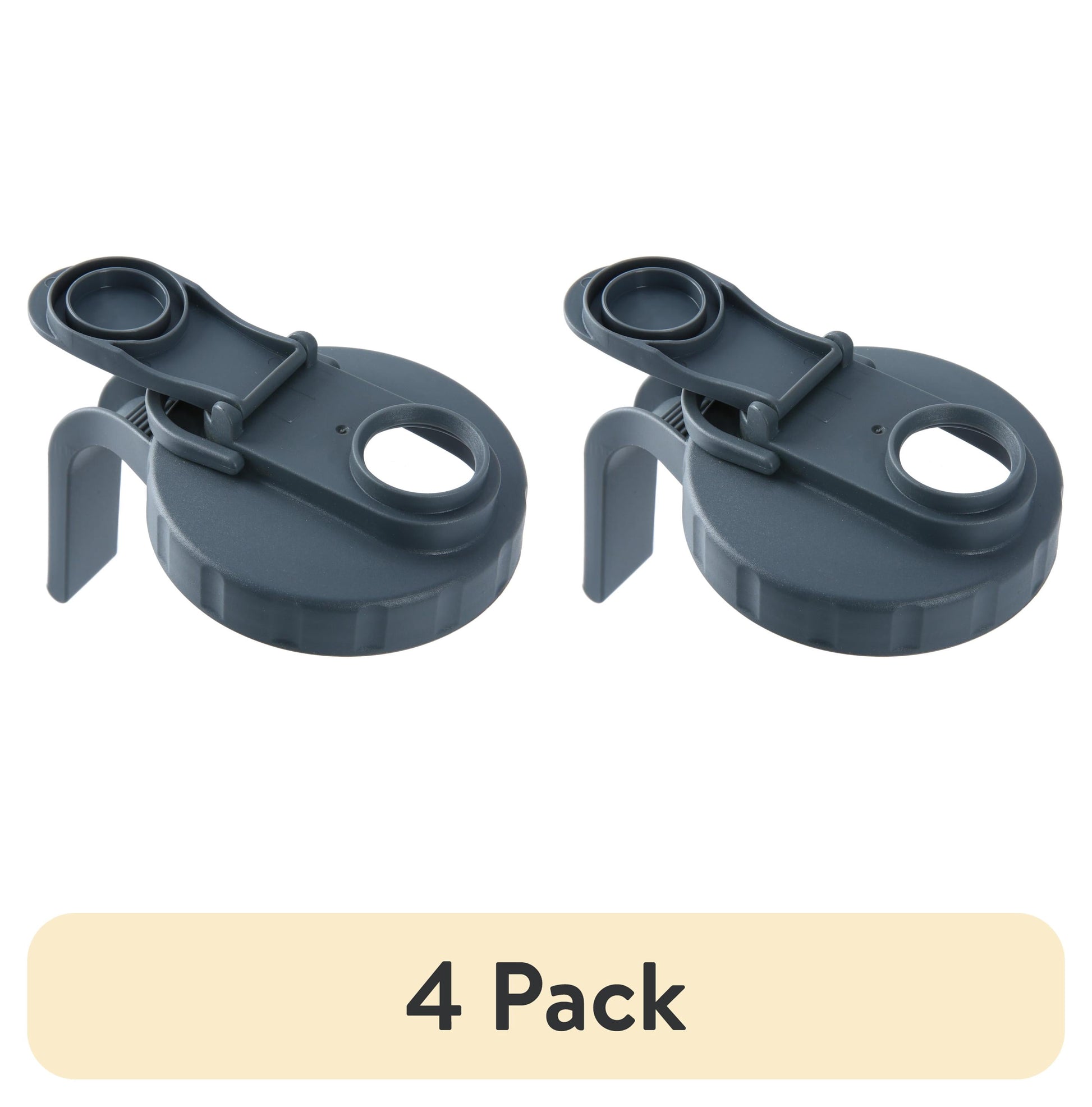 Mainstays Plastic Mason Jar Lids with Handles and Pour Spout, 2-Pack, Wide Mouth, Reusable