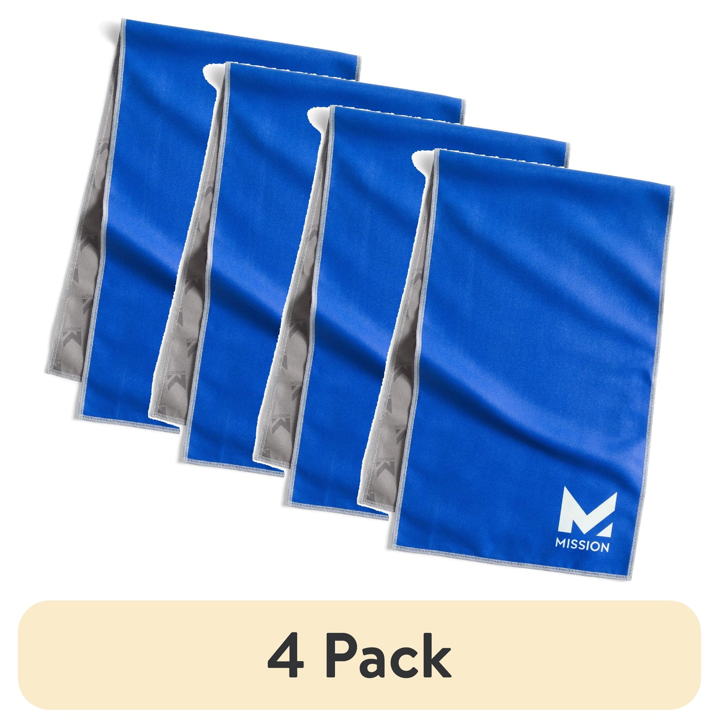 (4 pack) Mission Original Evaporative Cool Technology Cooling Towel, 10â€ x 33â€, Mission Blue