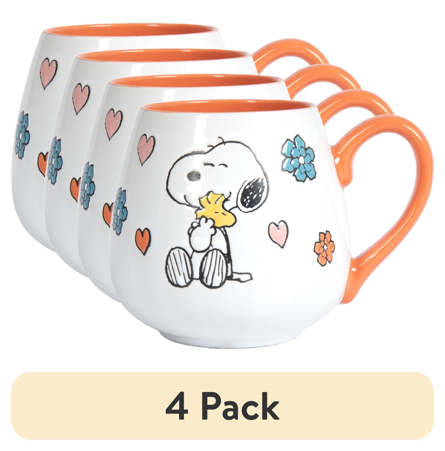 (4 pack) Peanuts Madre BebÃ© Naranja Taza de CerÃ¡mica de 20oz