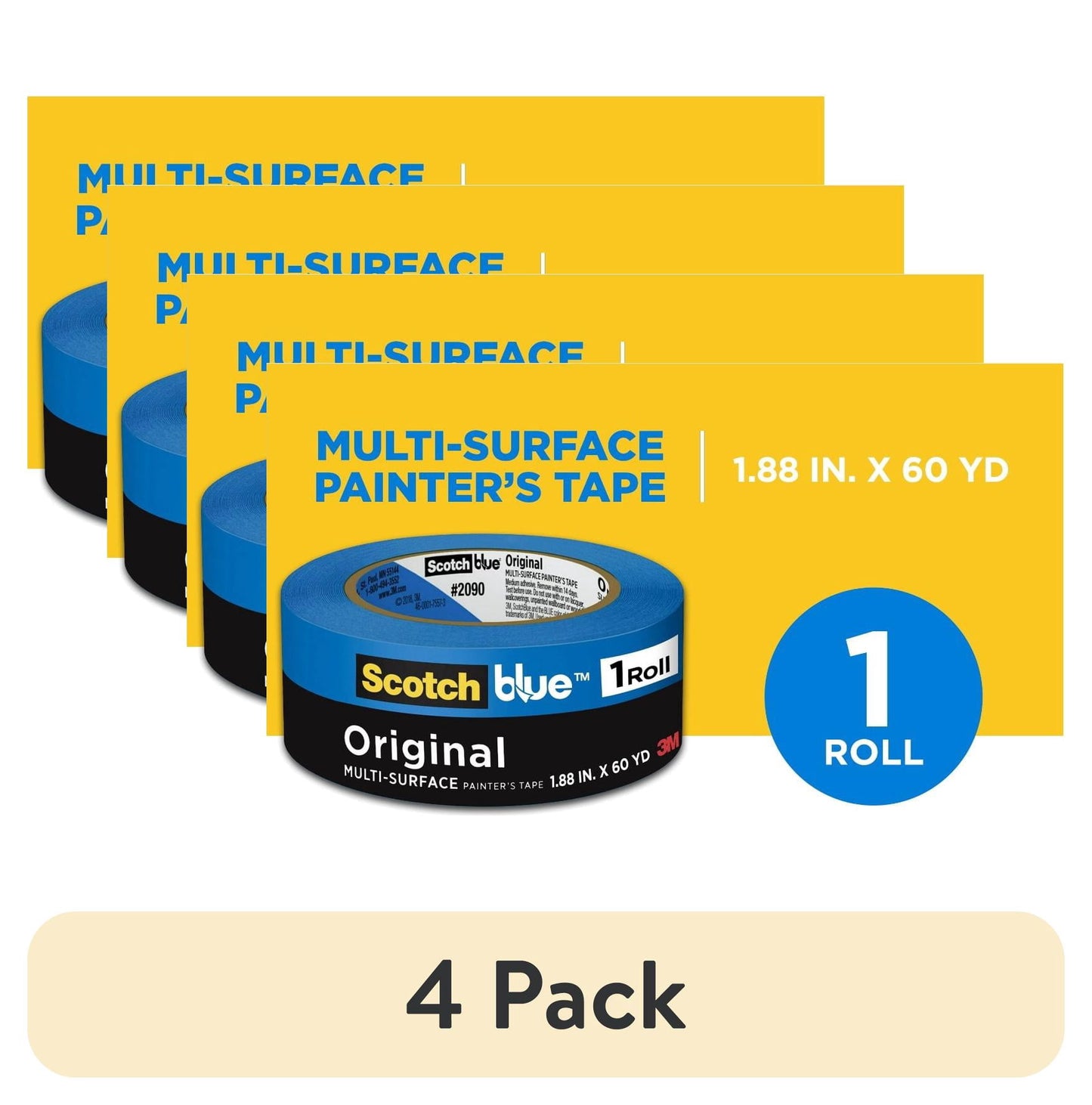 (2 pack) Scotch Blue Painter's Tape, 1.88 in. x 60 yd., 1 Pack, Original Multi-Surface, Paint Supplies