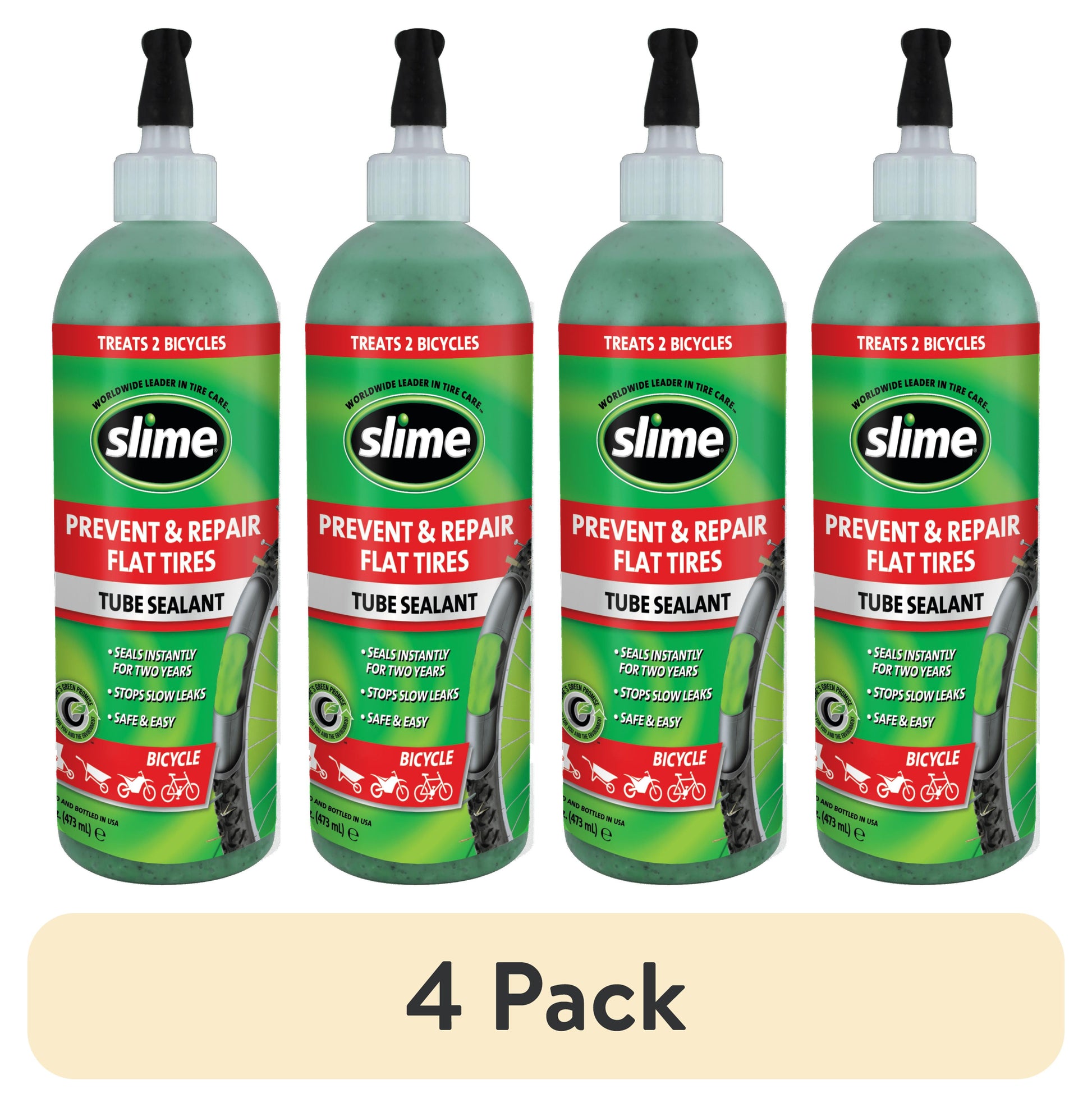 (Paquete de 4) Sellador de Tubos Slime 16oz (Trata 2 Bicicletas) - 10056w