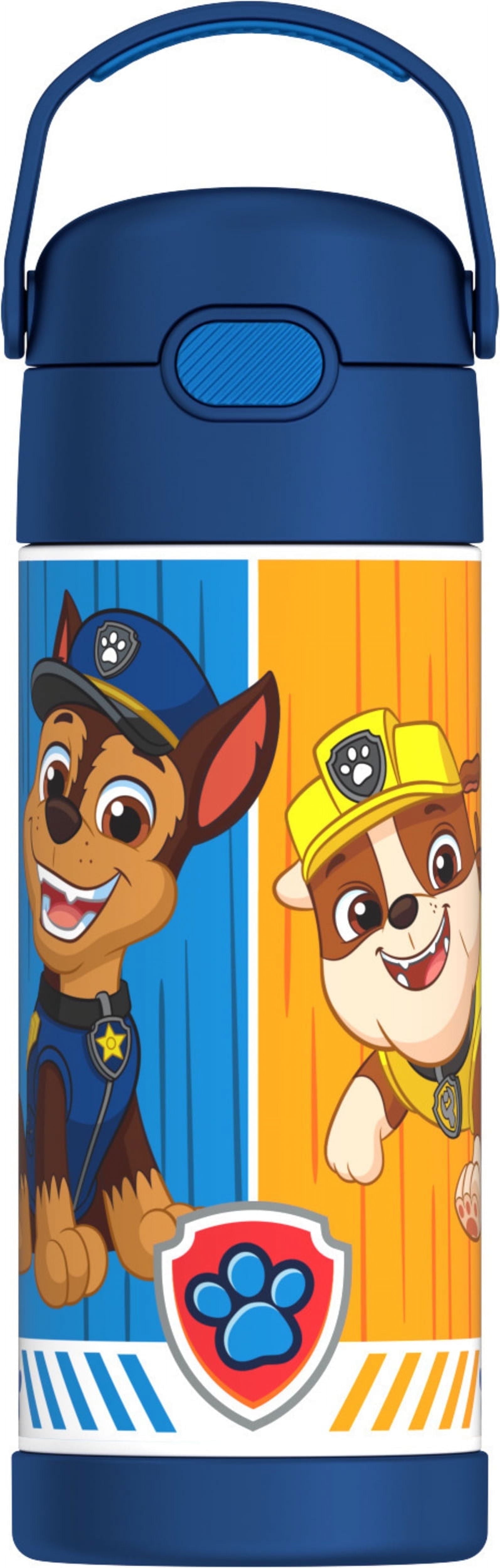 (4 pack) Thermos Kids Stainless Steel Funtainer Water Bottle with Straw, Dishwasher Safe, Leak Proof, Paw Patrol, 14 Fluid Ounces