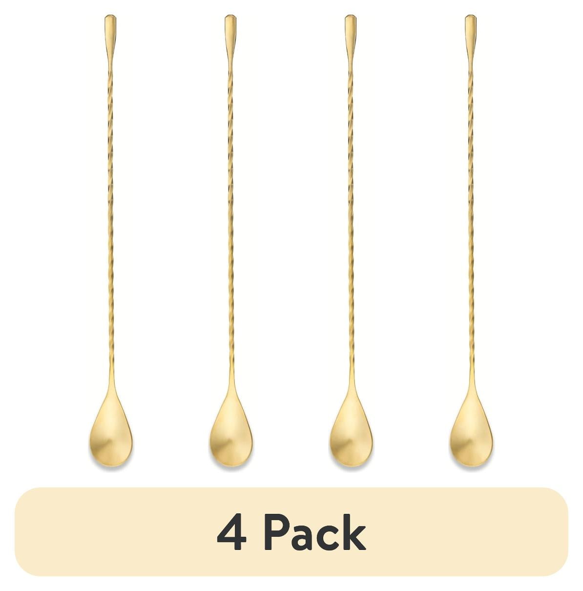 (4 pack) Thyme & Table Stainless Steel Gold Cocktail Stirrer Spoon