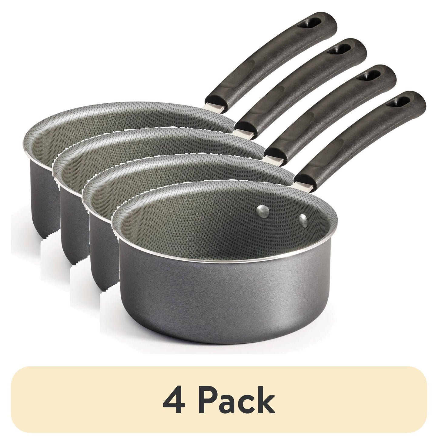 (4 pack) Tramontina PrimaWare 1 Quart Non-Stick Steel Gray Open Sauce Pan