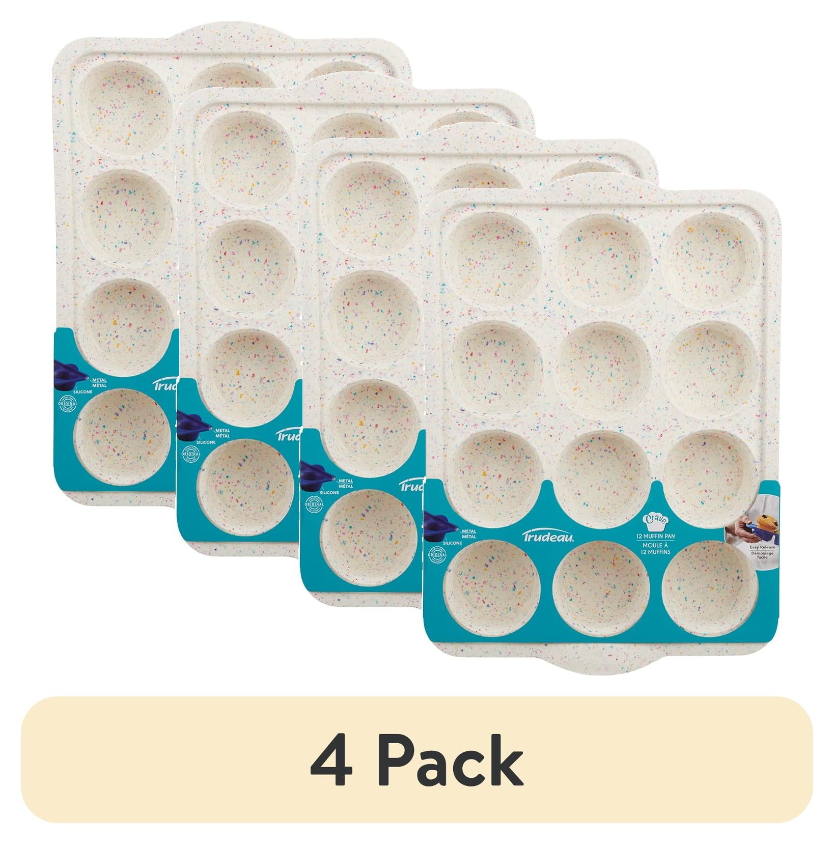 (4 pack) Trudeau Silicone Muffin & Cupcake Pan â€“ Perfect for Bites, Small Pies, Egg Bites, Rice Krispies Treats, Cheesecake Cups, Hash Brown Egg Nests, Mac & Cheese Cups & More