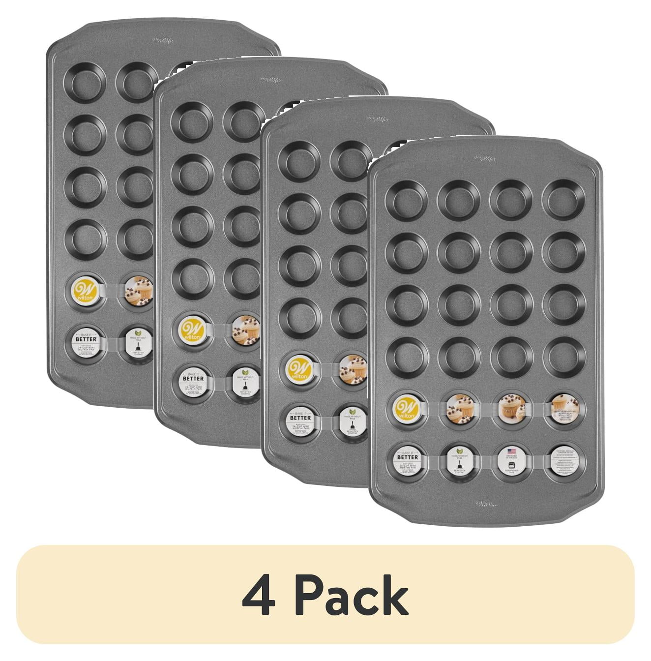 (4 pack) Wilton Premium Non-Stick 24-Cup Mini Muffin and Cupcake Pan 17.7 x 10.7 x 0.8 in