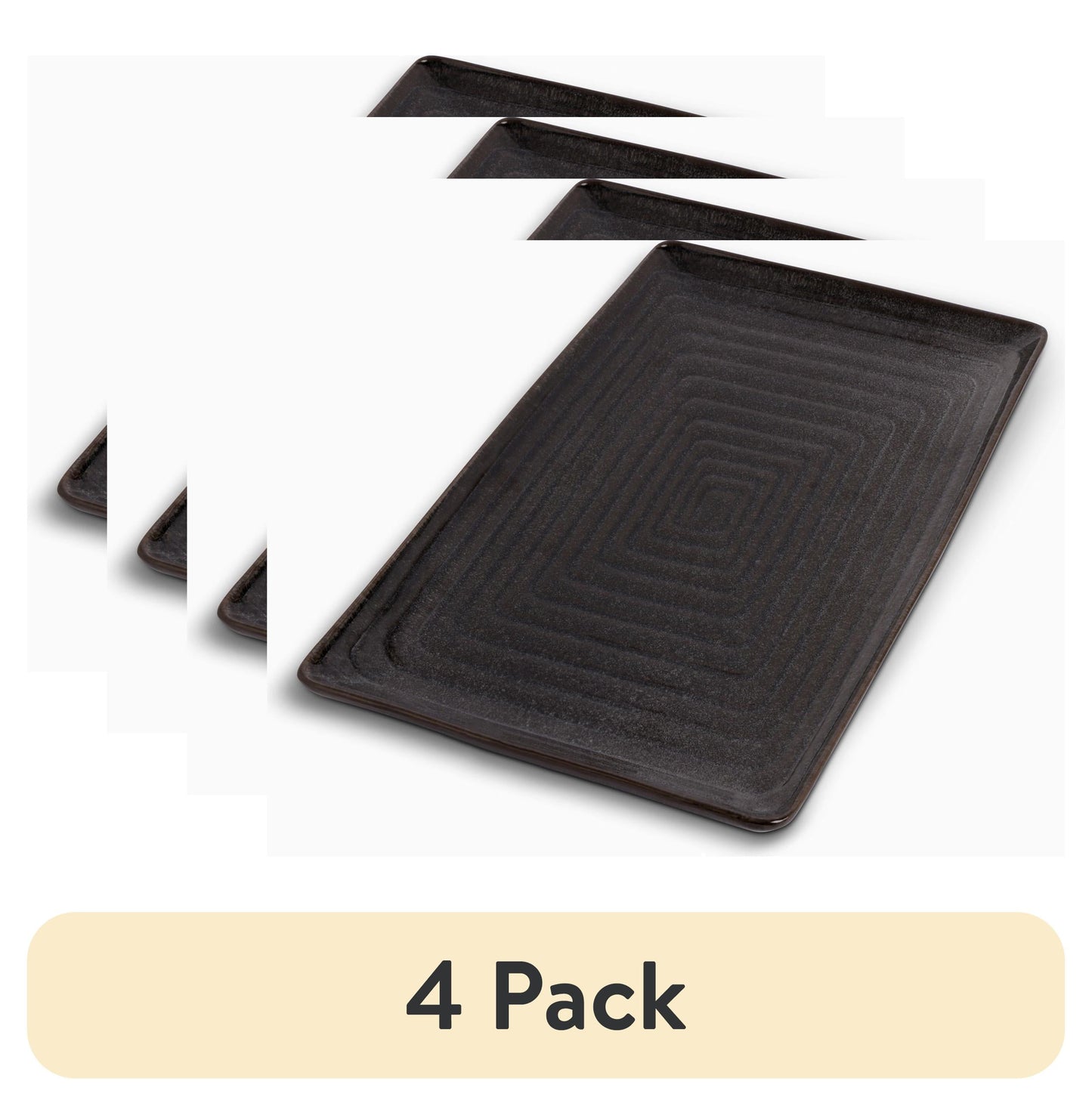 (4 pack) Yellowstone Ceramic Rectangular Platter, Rip Collection
