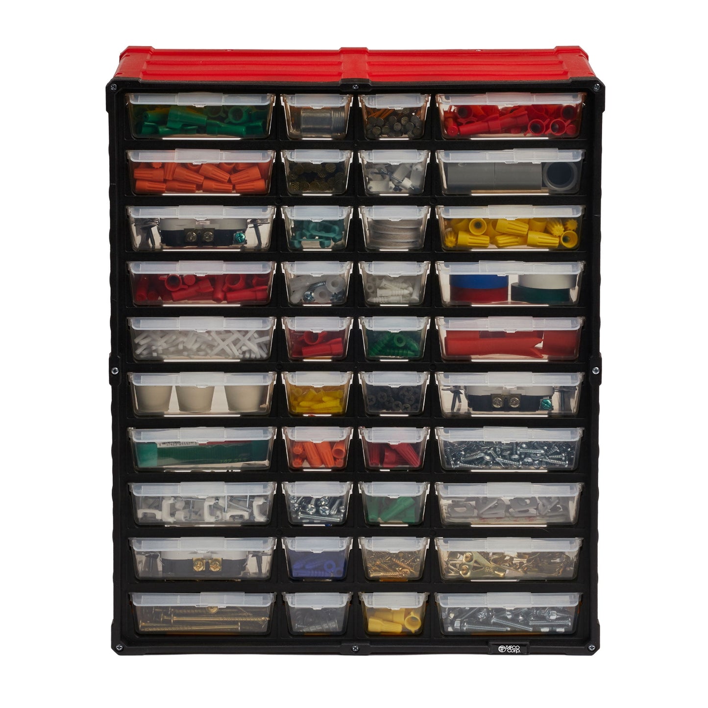 40-Compartment Small Parts Stprage Organizer, Red