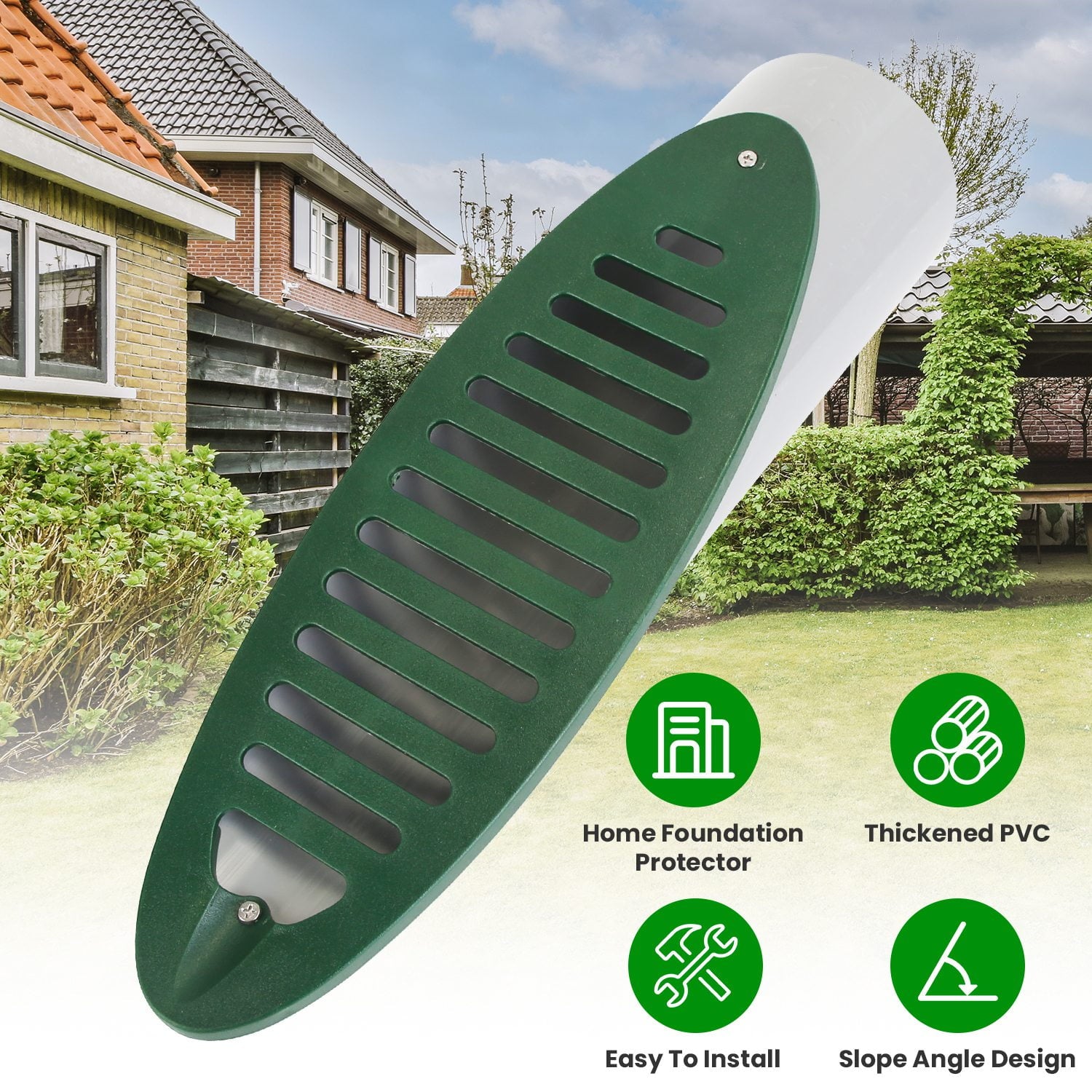 4Inch Green Angled Yard Drainage Pipe With Sloped Grate Yard Drain Emitter For Sump Pump Discharge Downspout Extensions Inlet Outlet Yard Drain Compatible With 4â€ Connections
