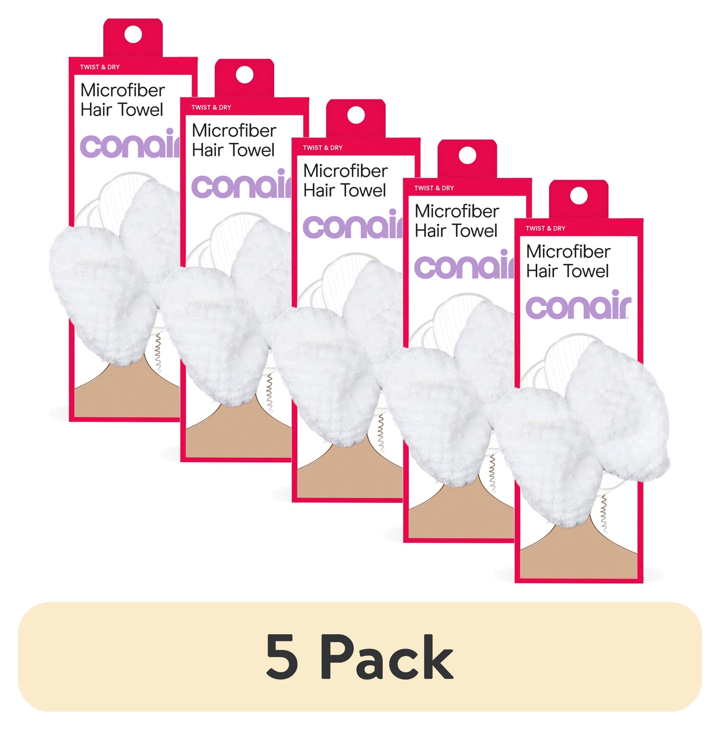 Conair Microfiber Hair Towel with Bow, White