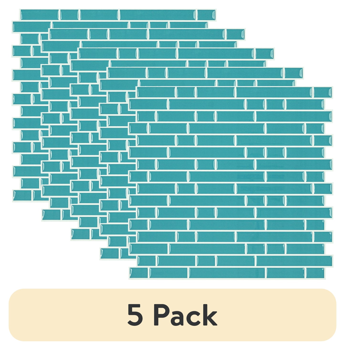 (5 pack) Mainstays Blue Interlocking Peel & Stick Mosaic Wall Tile (2.84 Sqft / pack)