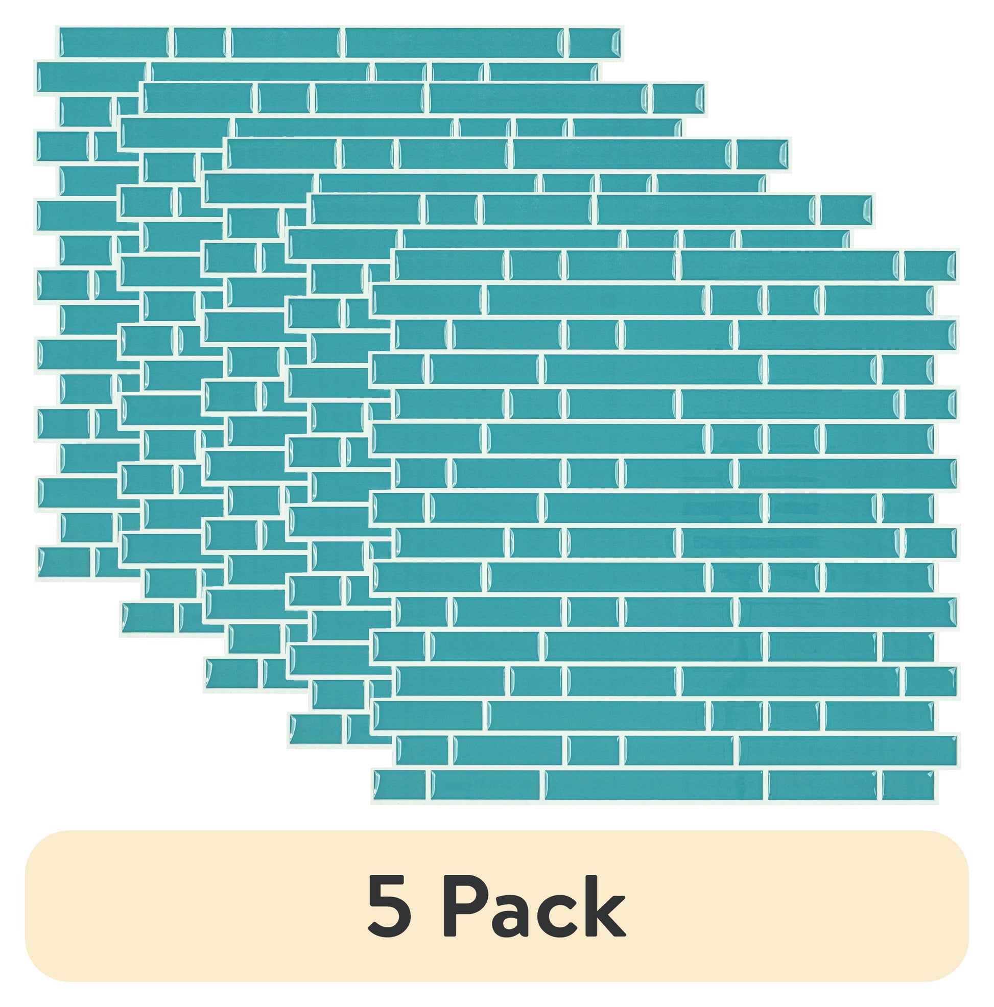 (5 pack) Mainstays Blue Interlocking Peel & Stick Mosaic Wall Tile (2.84 Sqft / pack)