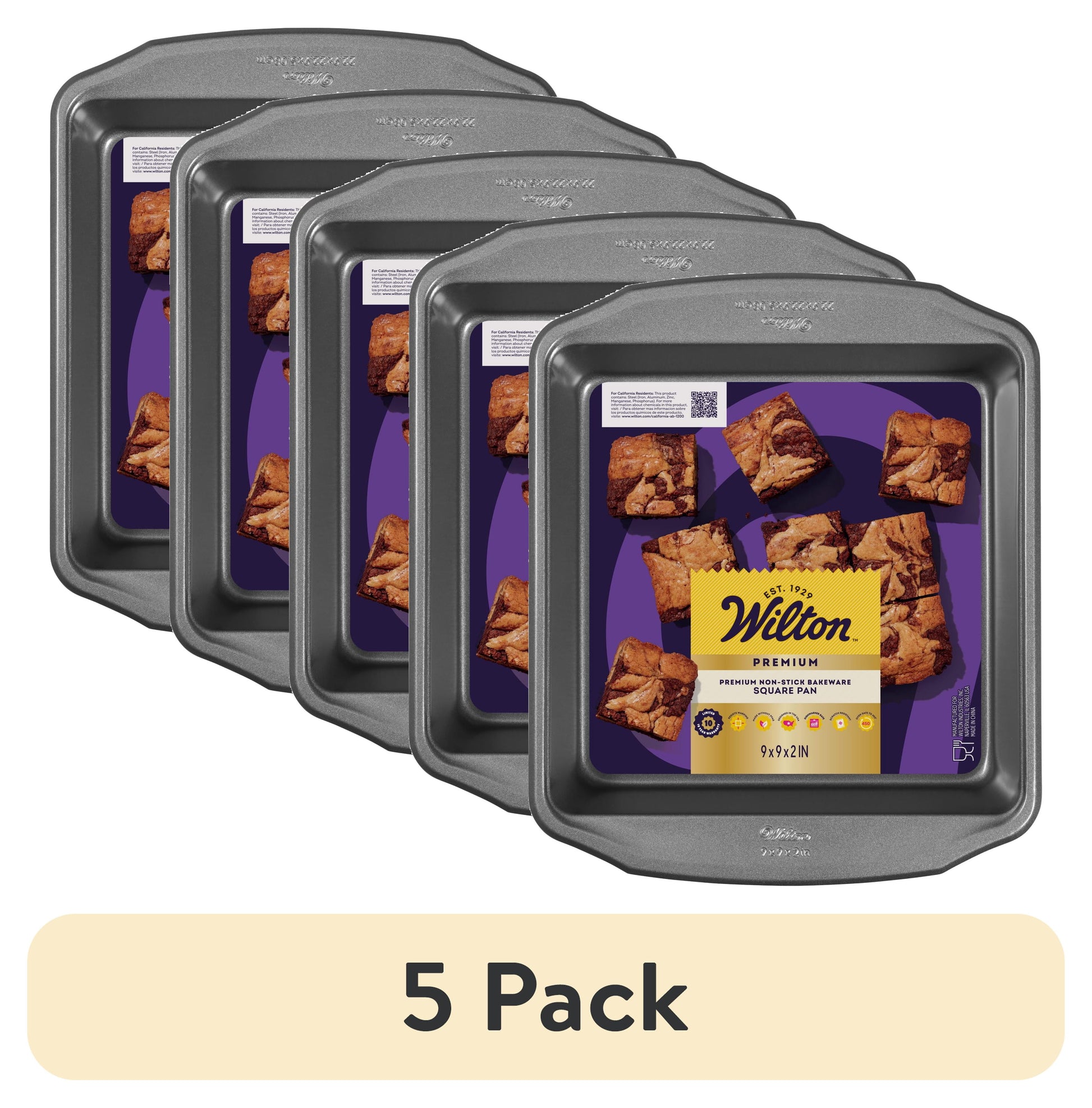 Wilton Premium 9X9 Non-Stick Steel Square Cake Baking Pan Brownies Cornbread, Packaging May Vary