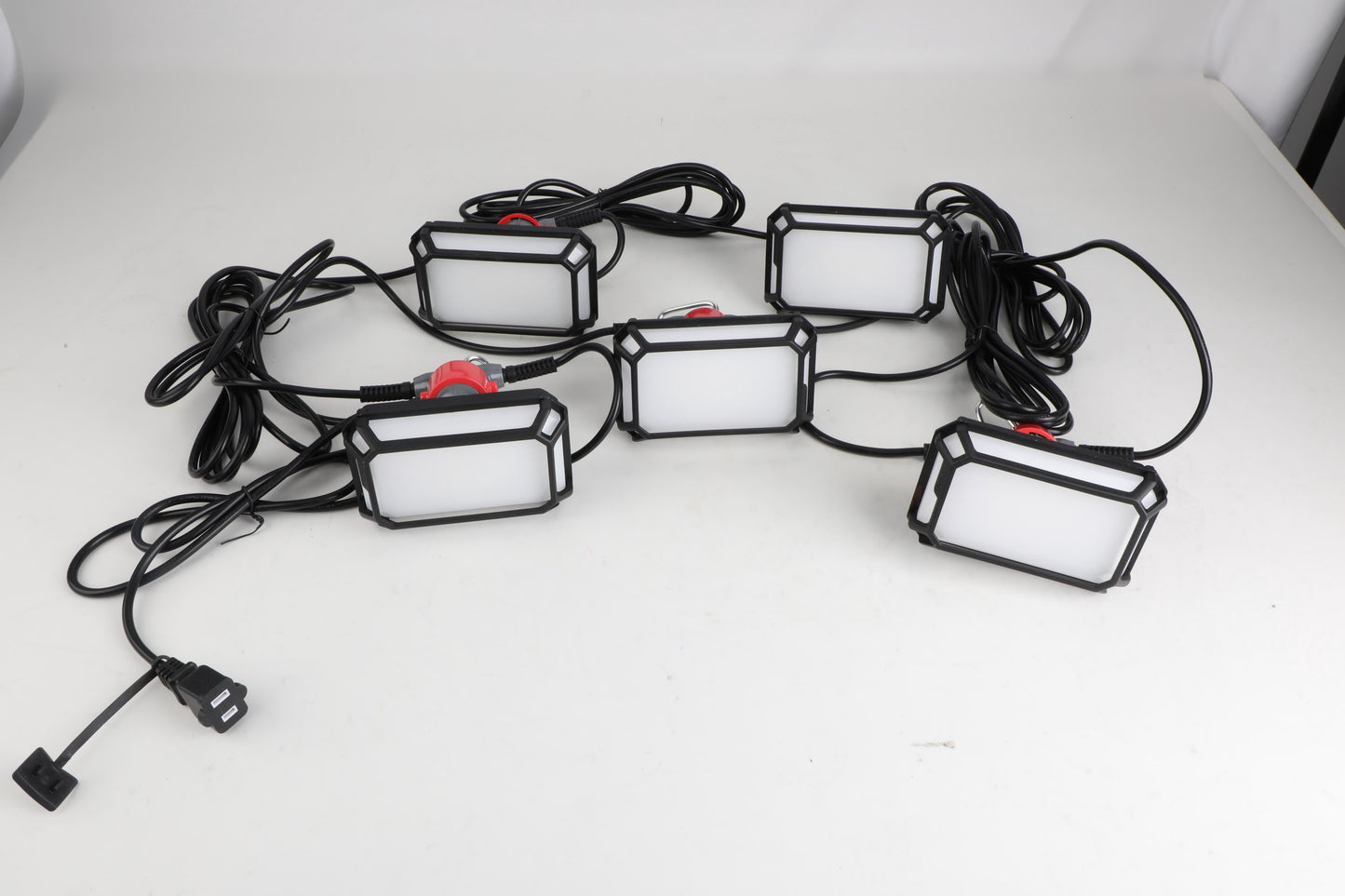 Hyper Tough 50 ft. String Work Light with 5 LED Light Heads, 7,500 Lumens, Portable Jobsite Lighting for Garage, Workshop & Construction
