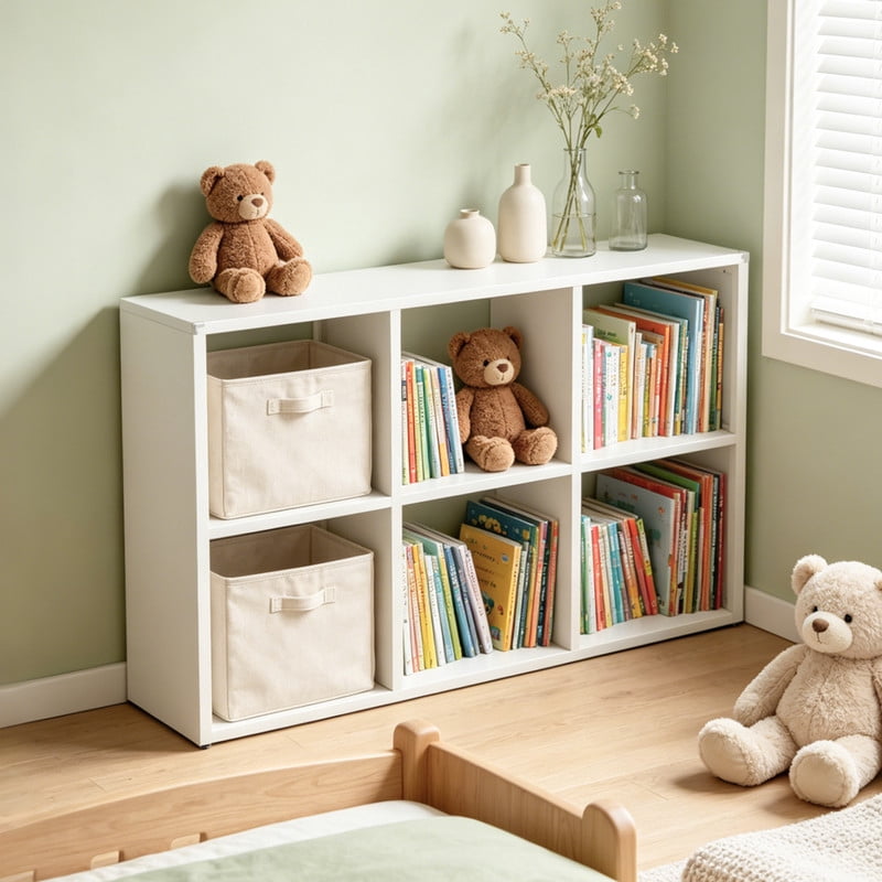 6-Cube Metal Bookcase, Open Storage Cabinet Bookshelf, Display Shelf for Living Room, Bedroom, Home Office