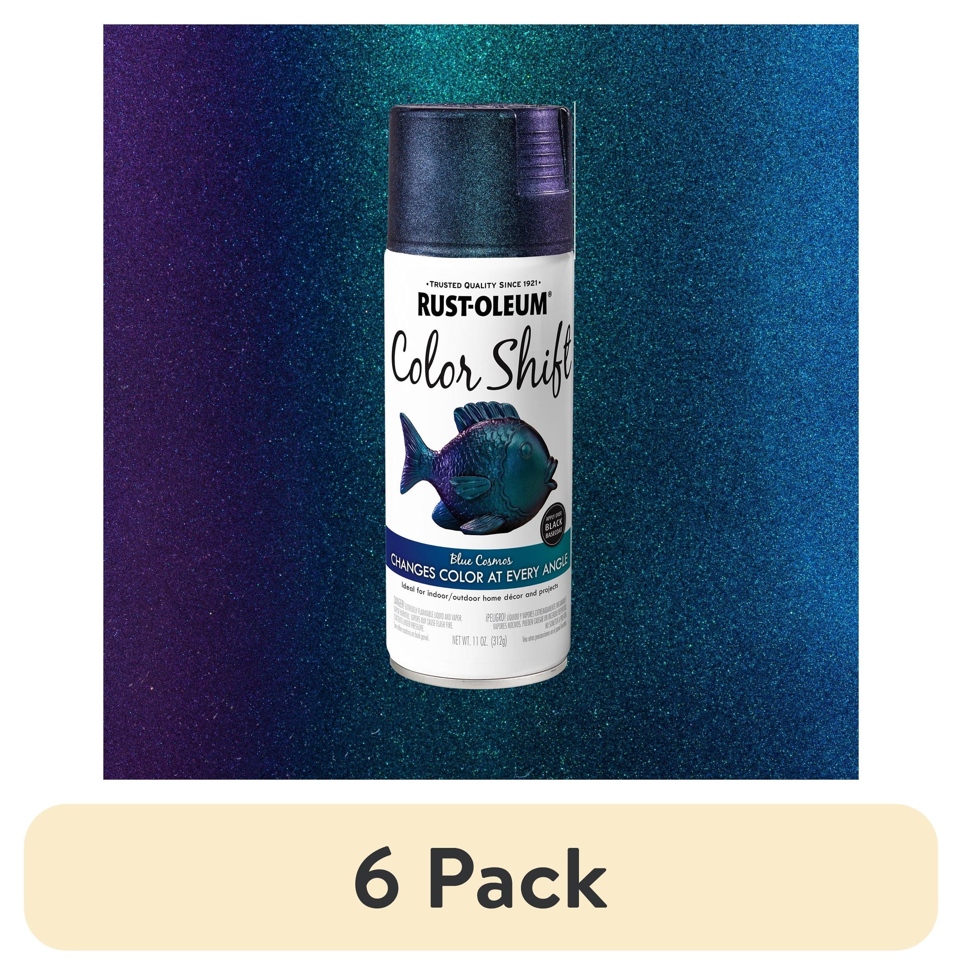 (6 pack) Blue Cosmos, Rust-Oleum Color Shift Spray Paint-372479, 11 oz