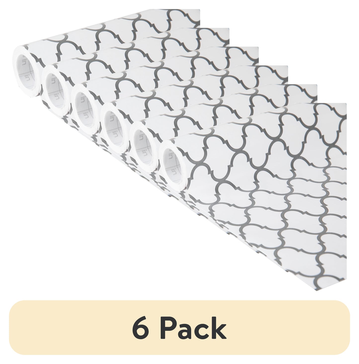 (2 pack) EasyLiner Brand Contact Paper Adhesive Shelf Liner, Gray Quatrefoil, 20 in. x 15 ft. Roll