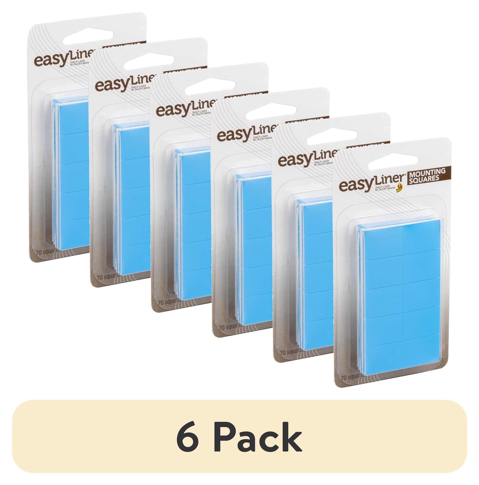 (6 pack) EasyLiner Mounting Squares for Drawers & Shelf Liner, White, 1 in. x .75 in., 70 Squares