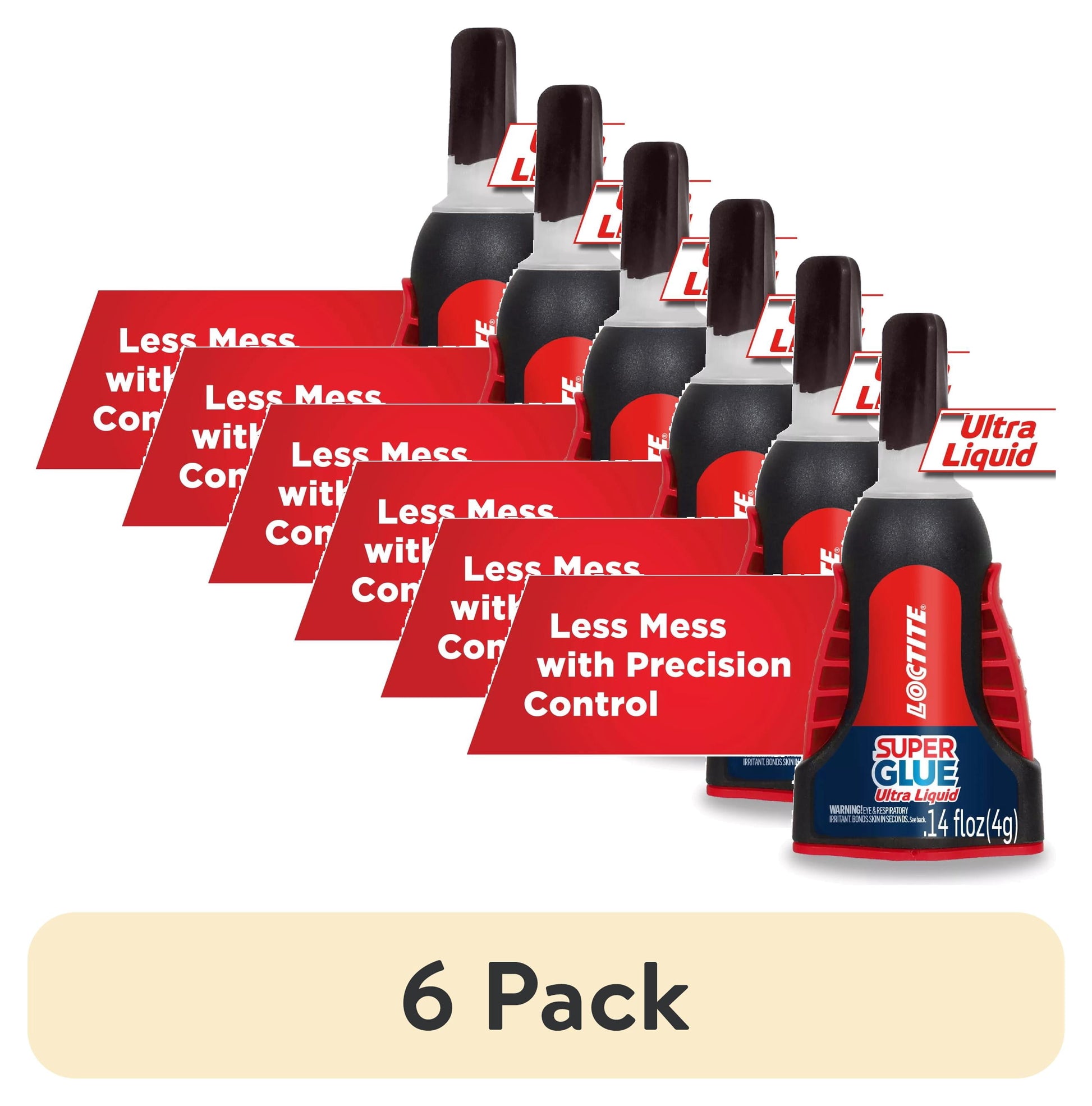 (6 pack) Loctite Super Glue Ultra Liquid Control, Pack of 1, Clear 0.14 fl oz Bottle
