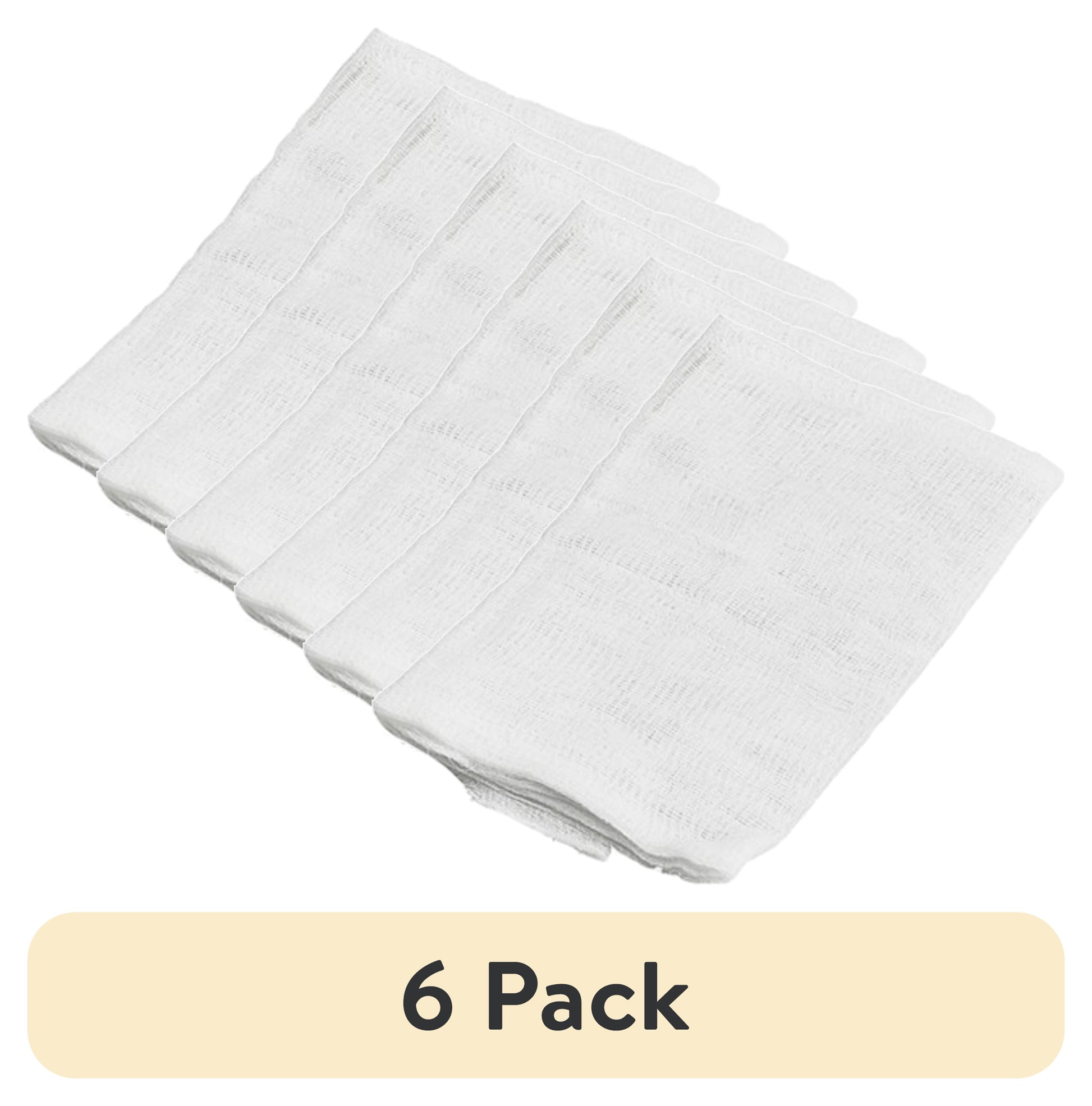 (6 pack) Mainstays 100% Cotton Cheesecloth, 4 Square Yards, Reusable Mesh Straining Cloth for Cheese Making, Canning, Homemade Nut Milk & Cooking