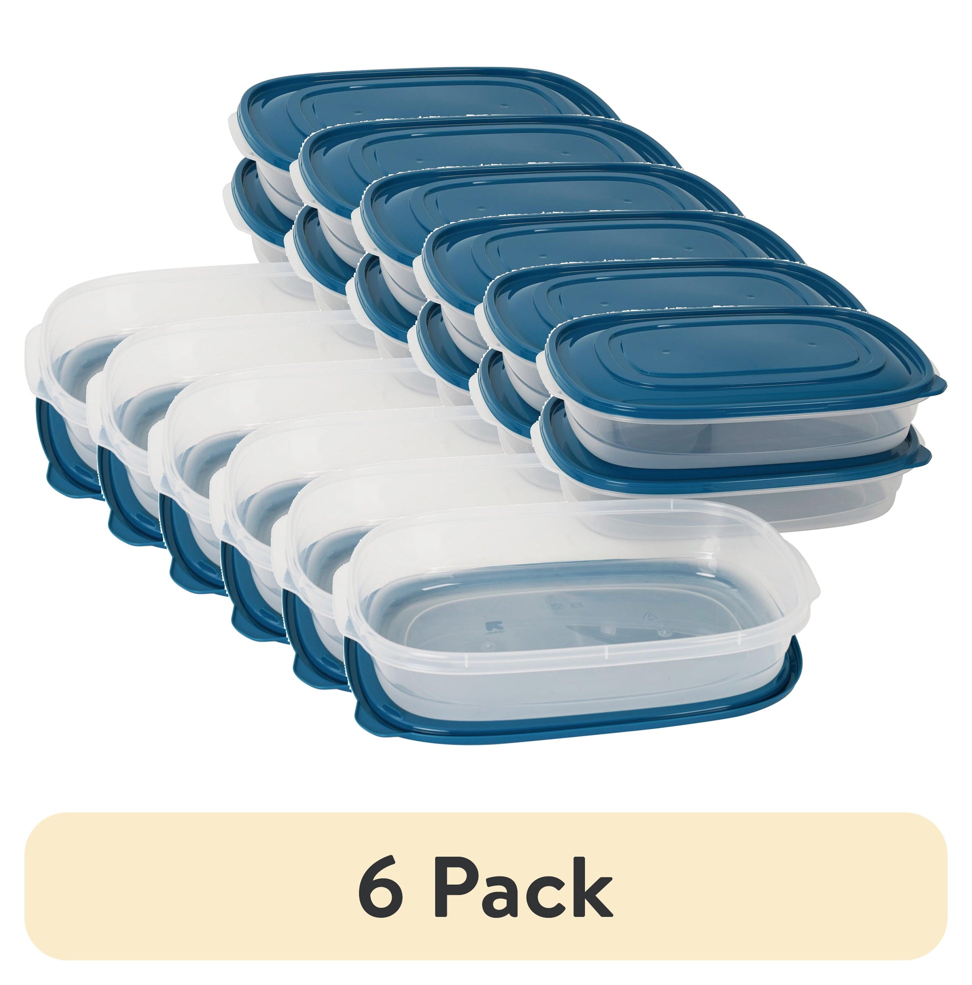 (6 pack) Mainstays Semi Durable Rectanglar 1 Gallon Plastic Food Storage Container 3 Pack, Designed to Help with Pantry Storage, Everyday Organization, and Party Food Transportion