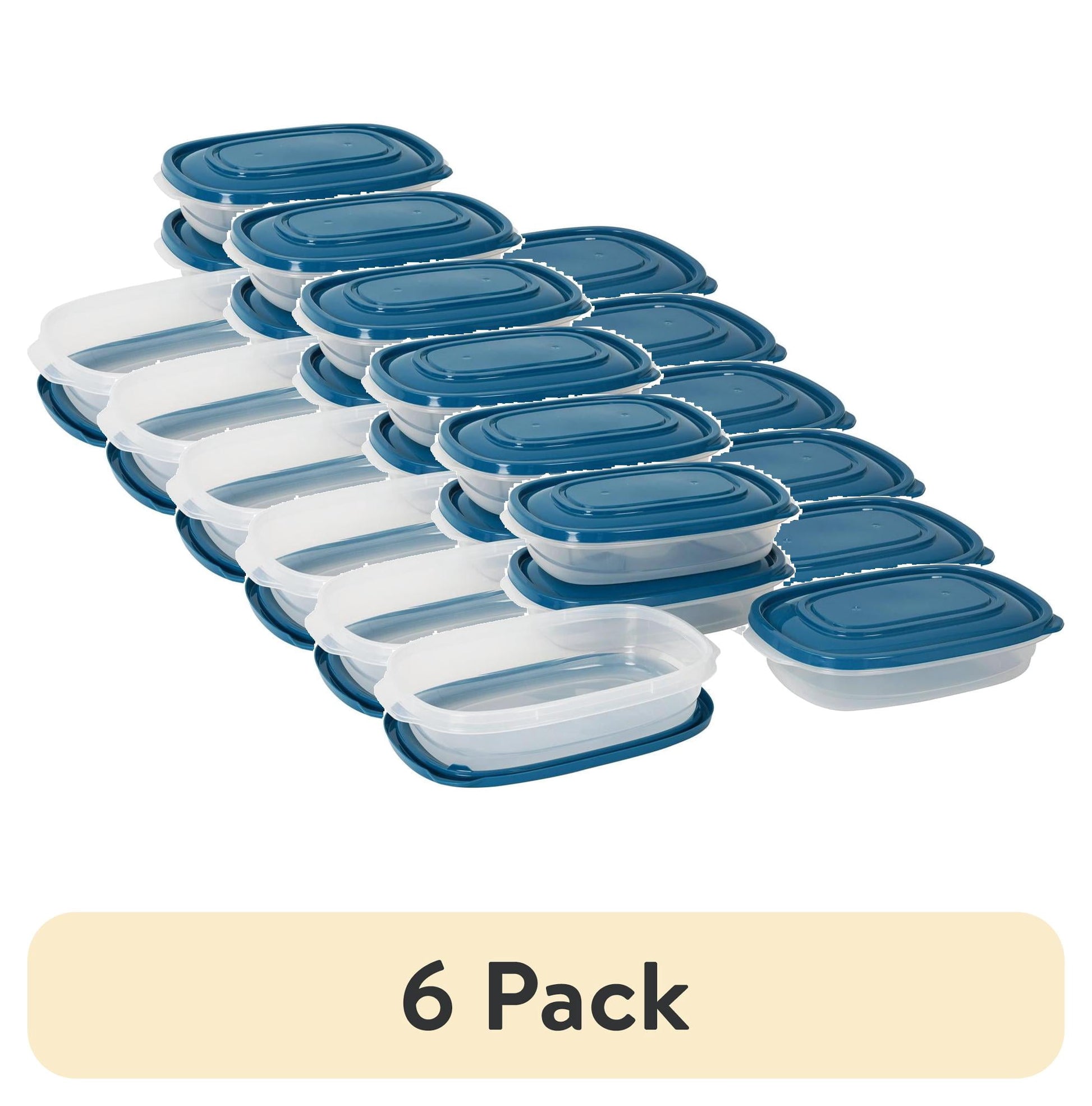 (2 pack) Mainstays Semi Durable Rectangle 4cup Plastic Food Storage Container 4 Pack, Made for Family Meals and Easy Serving, along with being the perfect size for your Lunch Bag