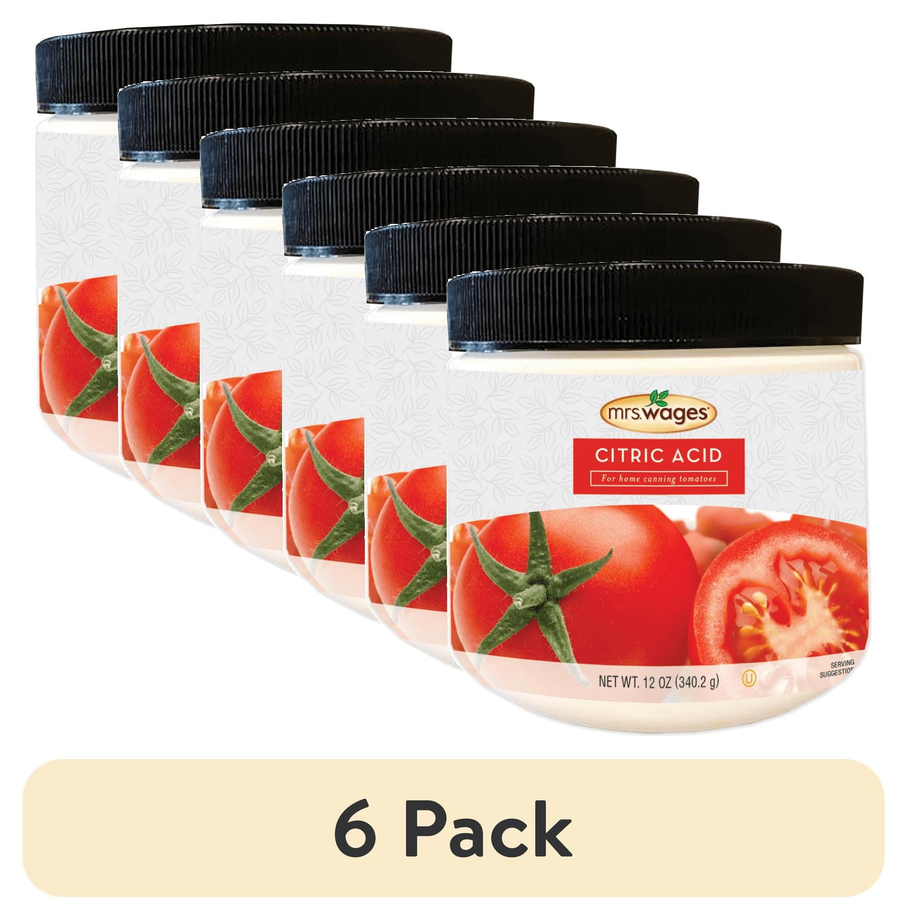 Mrs. Wages Citric Acid 12 oz Canister, Bulk Canning Supplies for Home Canned Tomato Sauce, Salsa and Jam