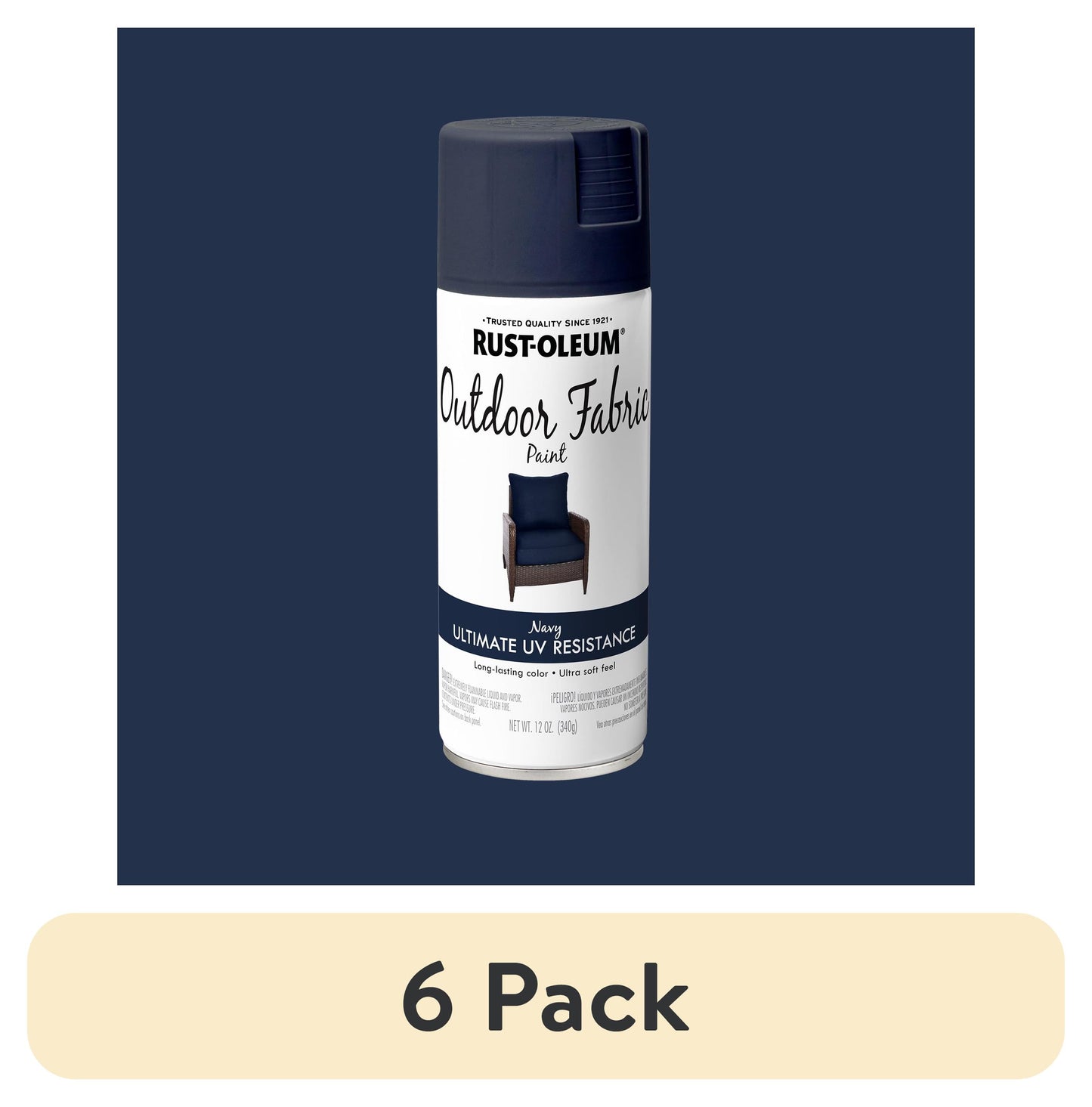 (6 pack) Navy, Rust-Oleum Outdoor Fabric Spray Paint-358832, 12 oz