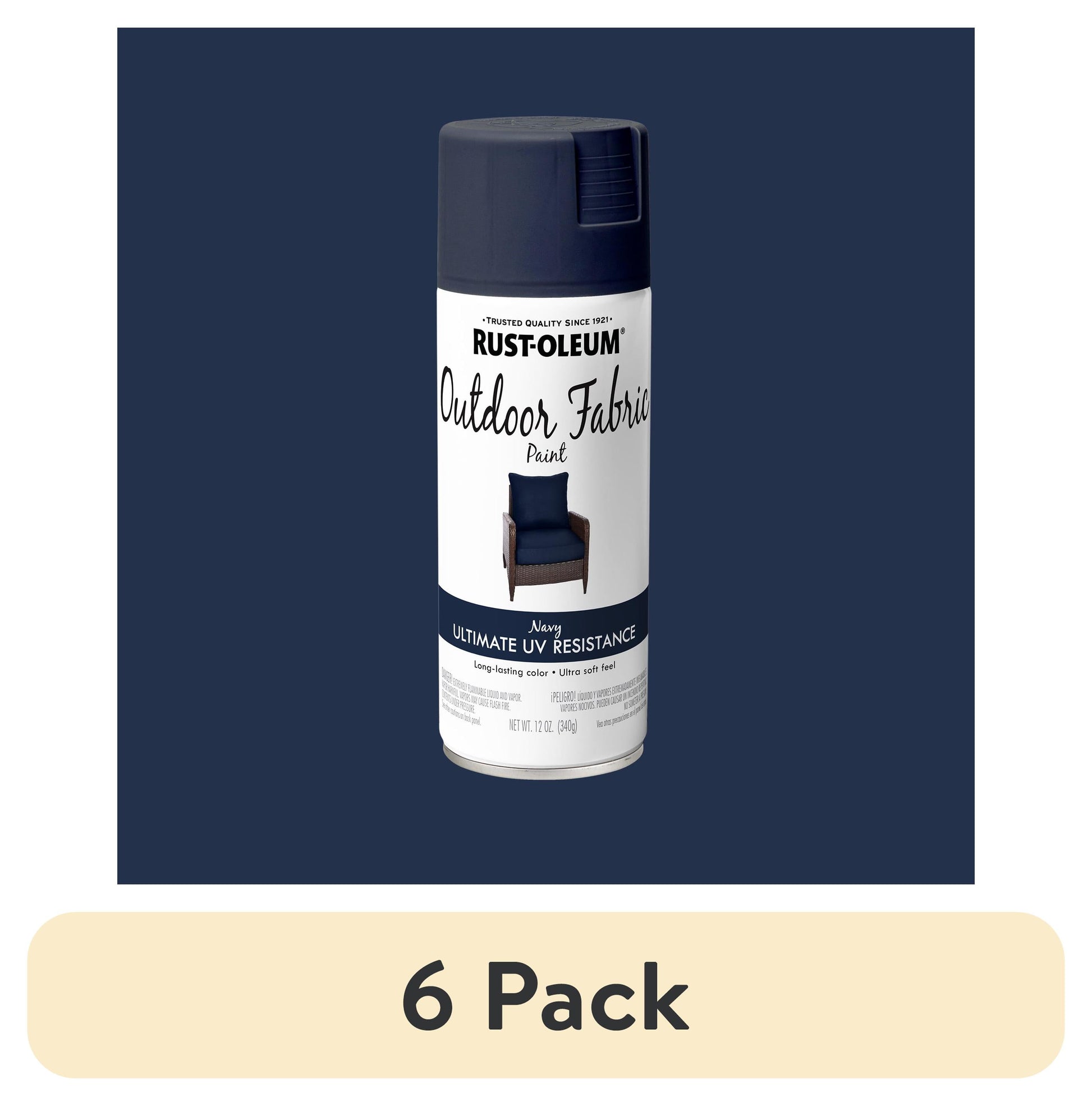 (6 pack) Navy, Rust-Oleum Outdoor Fabric Spray Paint-358832, 12 oz