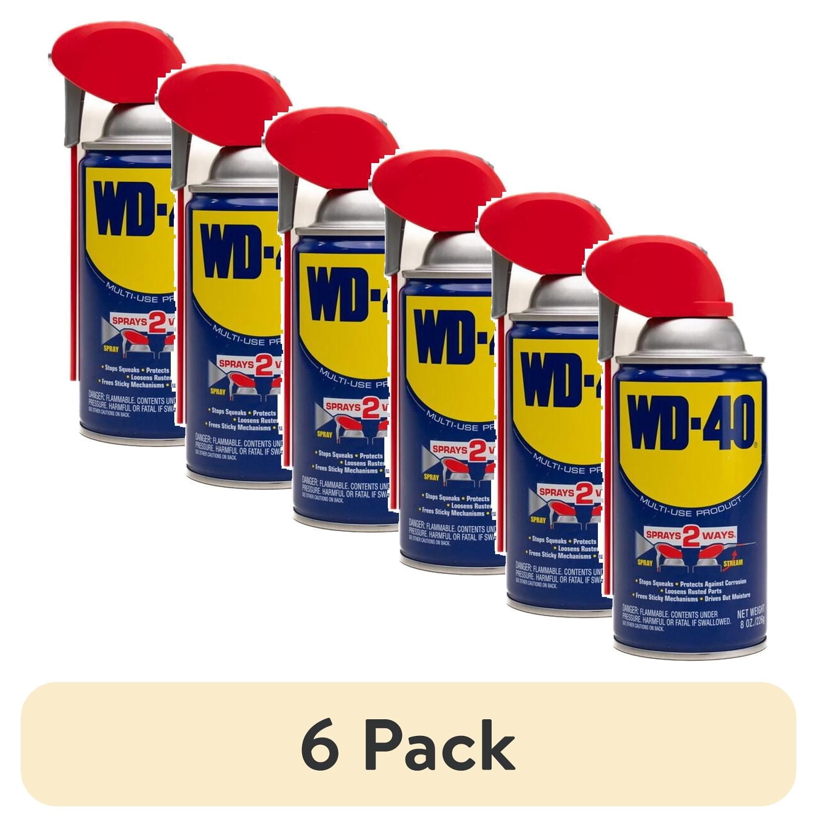 (6 pack) Classic WD-40 Formula, Multi-Purpose Lubricant Spray Smart Straw, 8 oz, Machine & Tool Lubricant