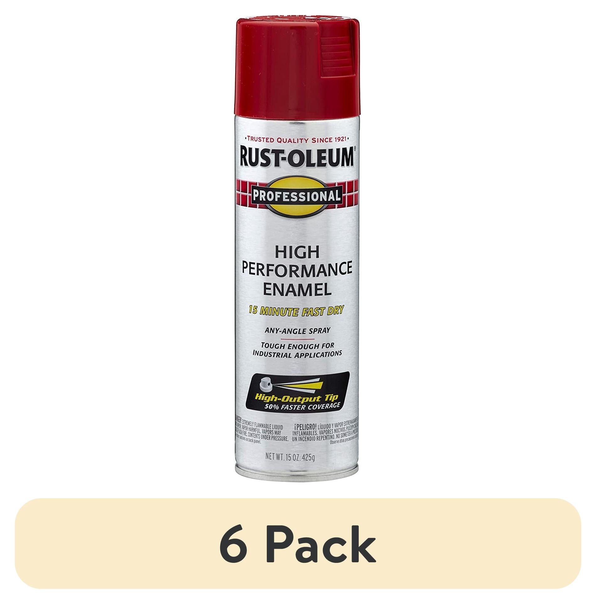 (6 pack) Safety Red, Rust-Oleum Professional High Performance Enamel Gloss Spray Paint-7564838, 15 oz