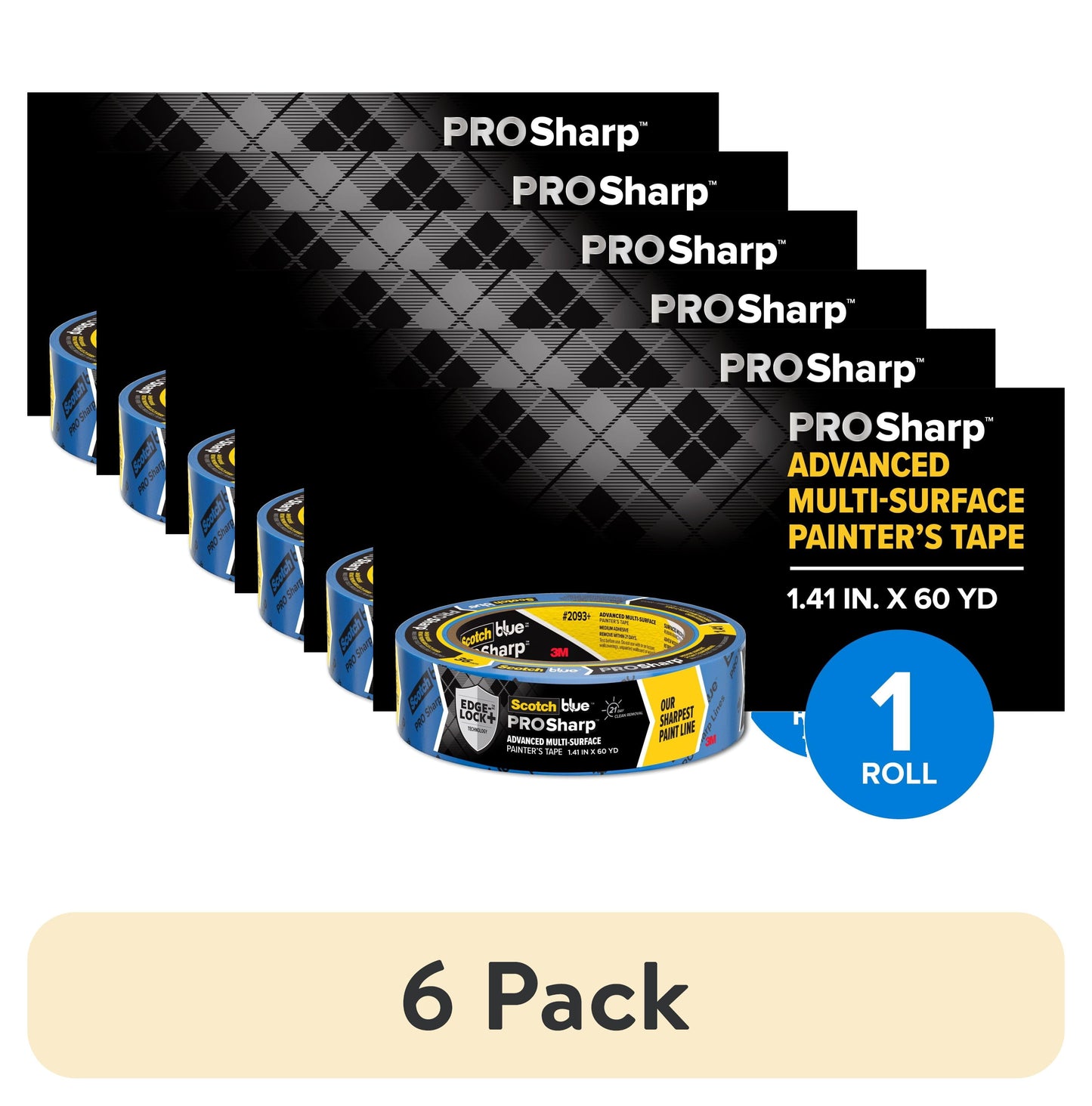 ScotchBlue PROSharp Painter's Tape, Blue, 1.41 in x 60 yd, 1 Roll