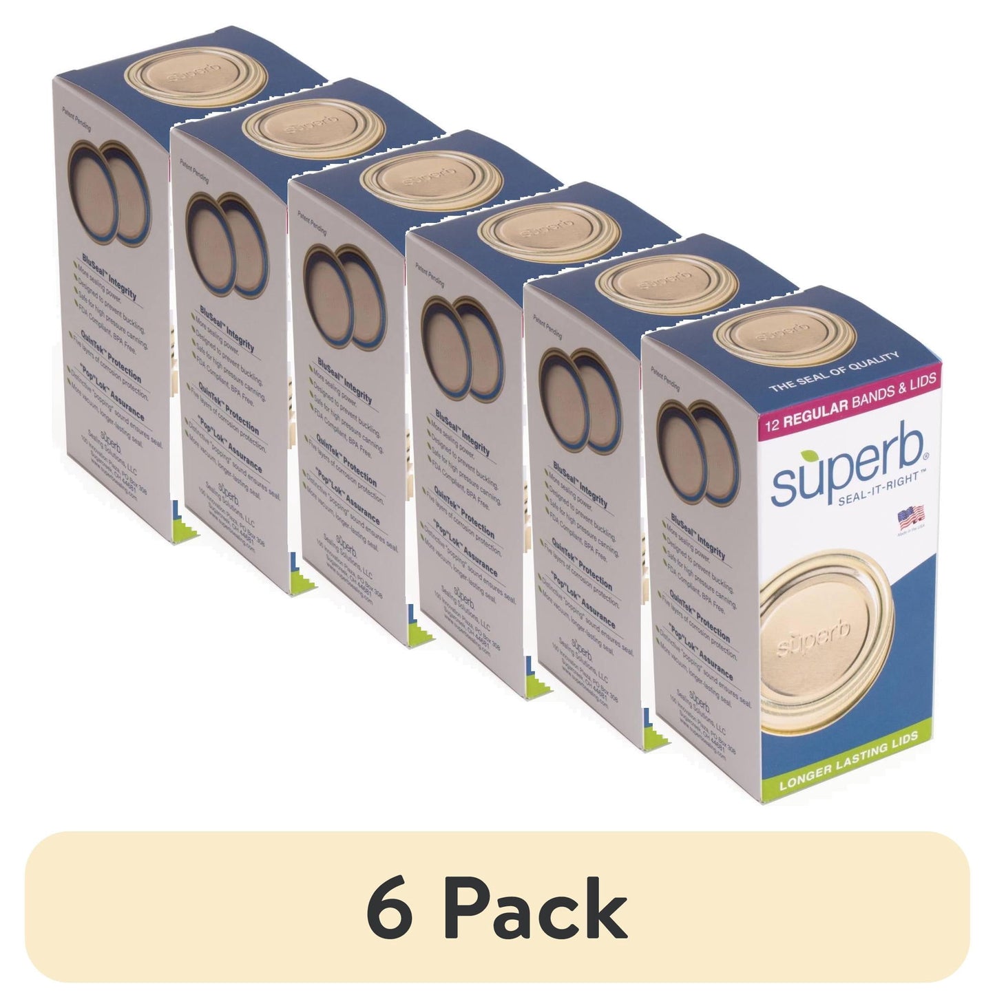 Superb 12-Pack Canning Jar Lids and Rings - Regular Mouth, Two-Piece Mason Jar Lids with Bands for Canning and Preserving, Fits All Brands Regular Mouth Mason Jars