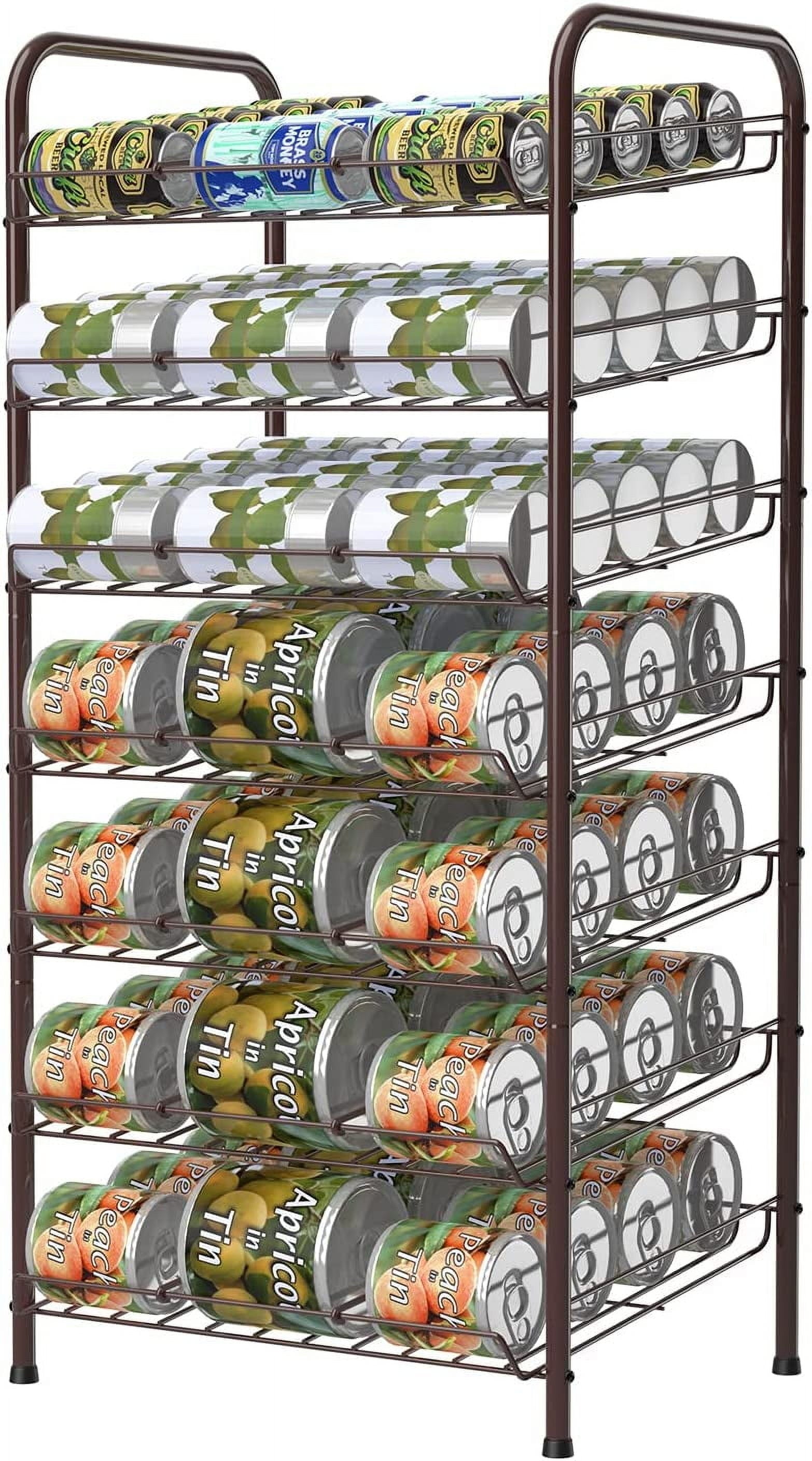 7-Tier Can Organizer Rack Dispenser for Pantry, Brown