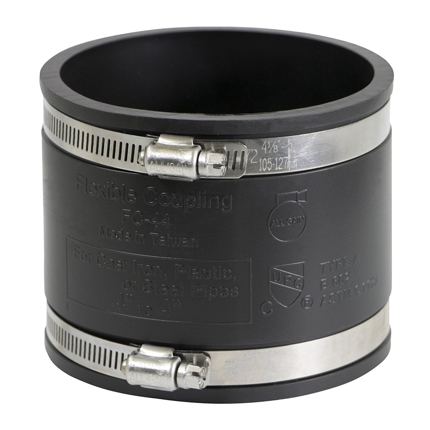 8 in. PVC Flexible Coupling with Stainless Steel clamps