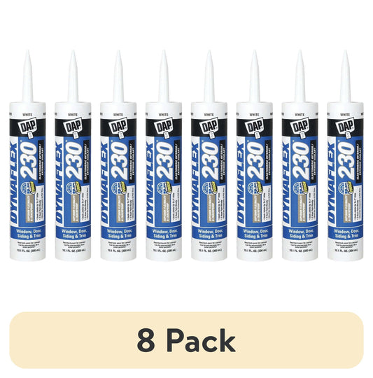 (8 pack) DAP Dynaflex 230 10.1 oz White Premium Latex Sealant Door and Trim